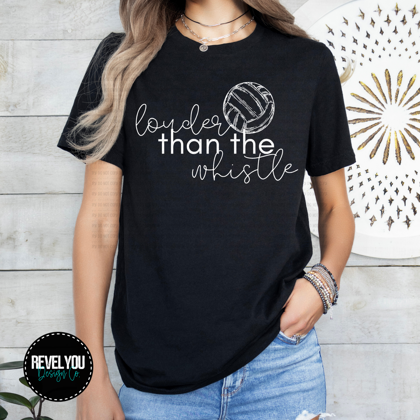 Louder Than The Whistle Volleyball - Black/White Set - PNG