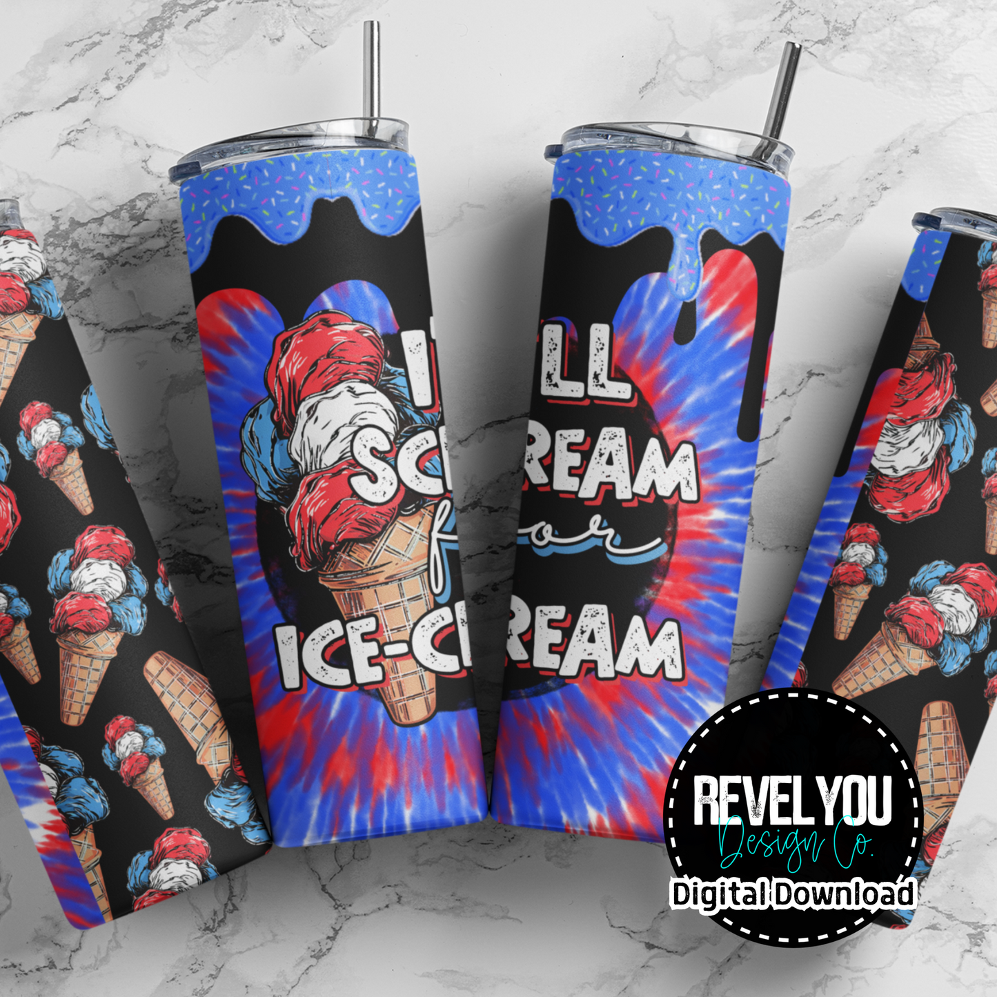 I'll Scream For Ice Cream - Digital Tumbler PNG