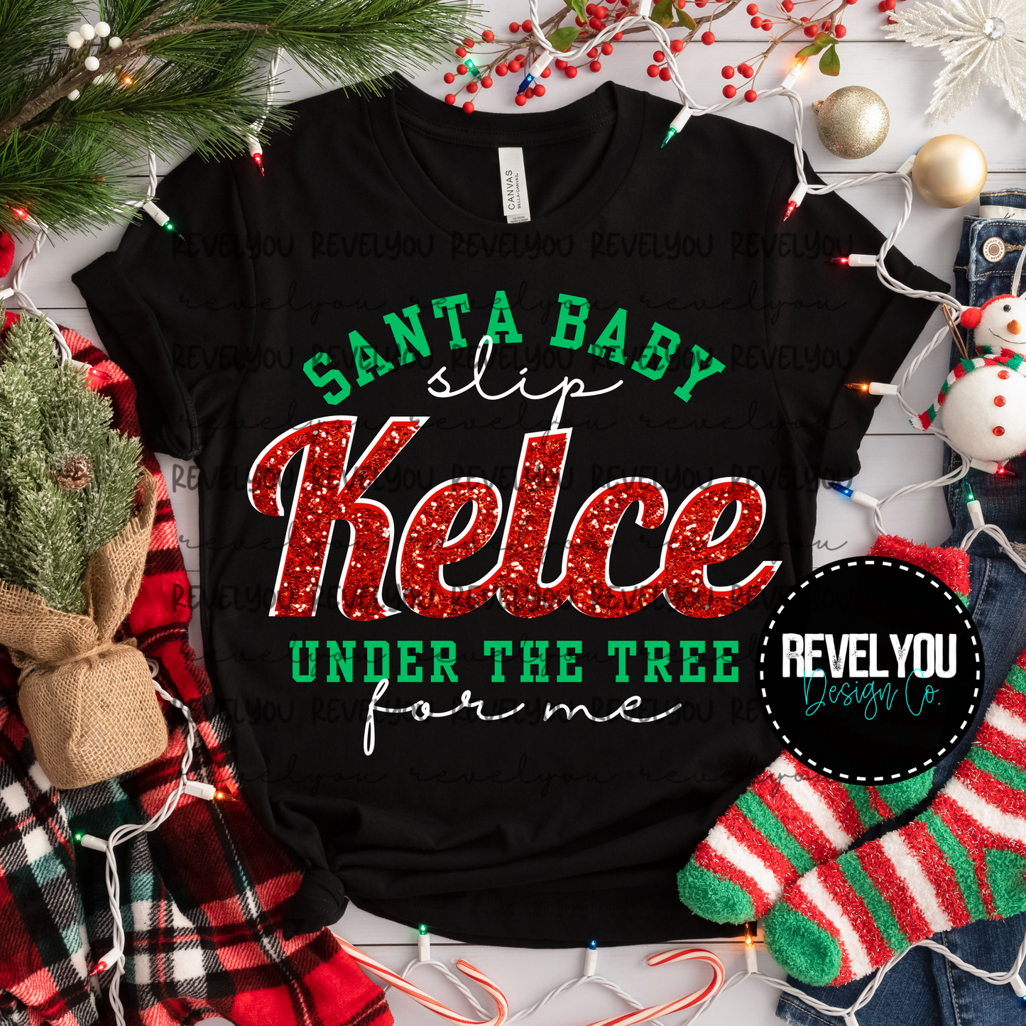 Santa Baby Kelce Green/Red - PNG