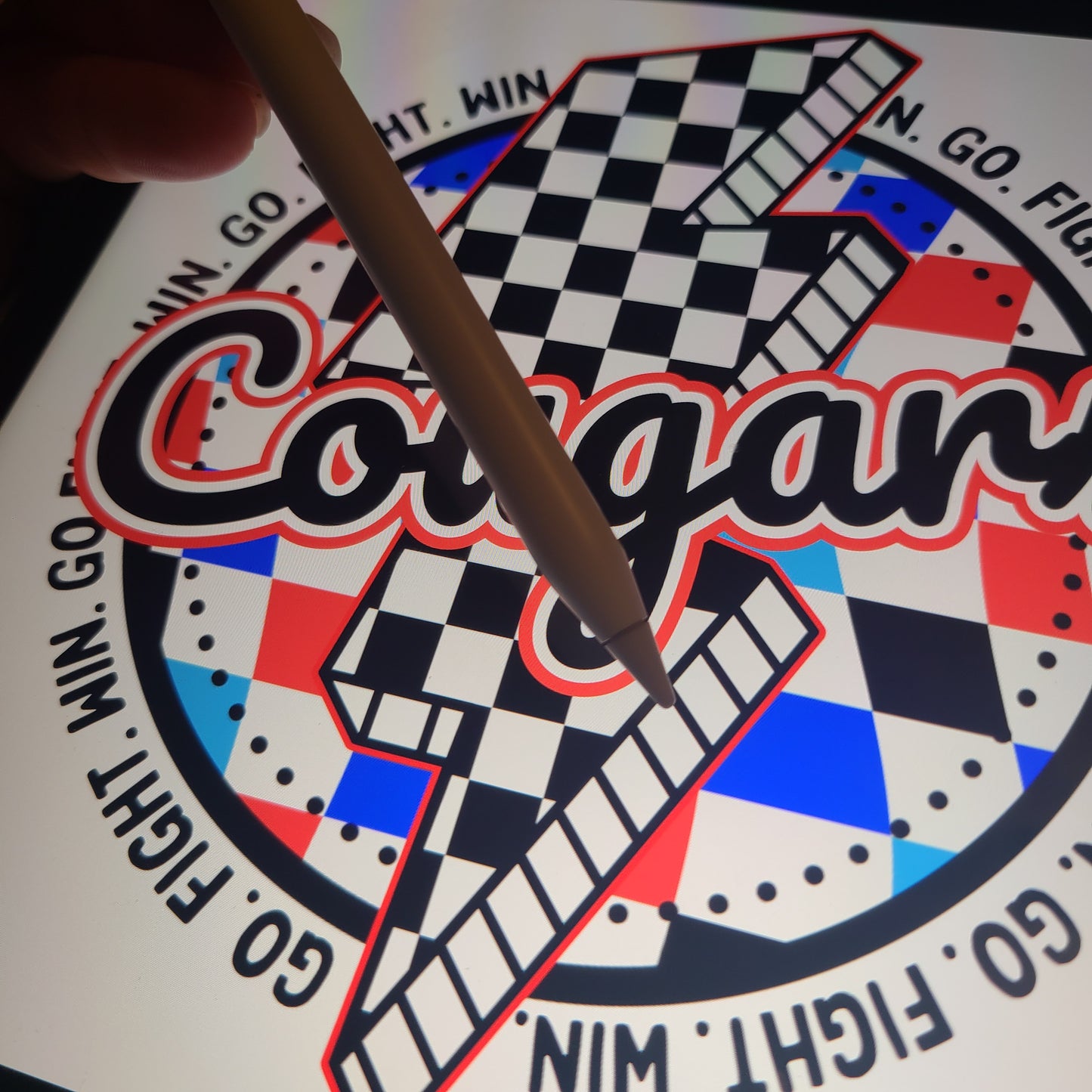 Checkered Team Circle - PNG