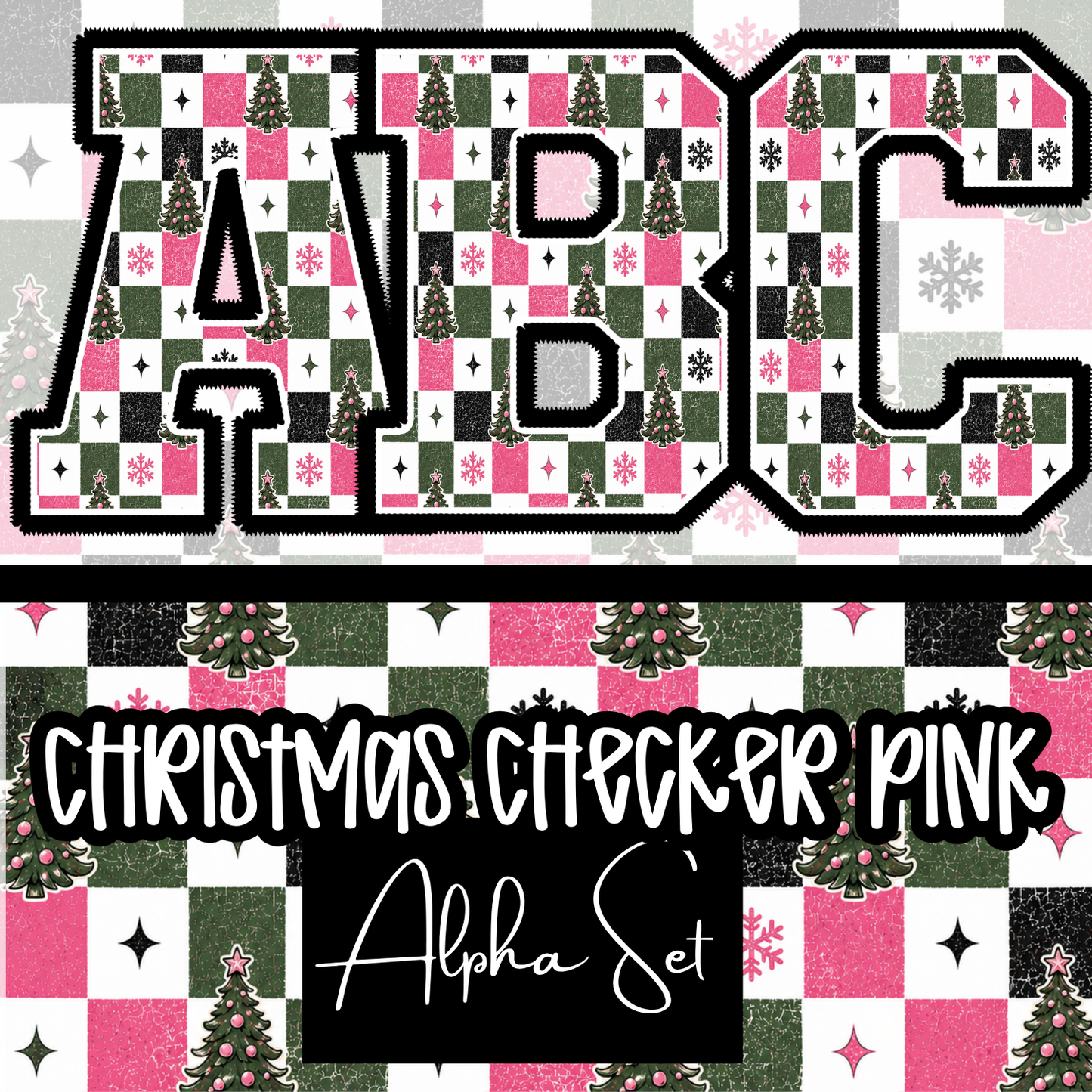 Christmas Checker Pink Alpha Set