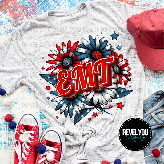 Patriotic Floral EMT - PNG
