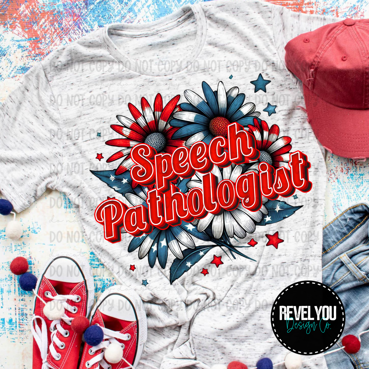 Patriotic Floral Speech Pathologist - PNG