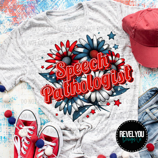 Patriotic Floral Speech Pathologist - PNG