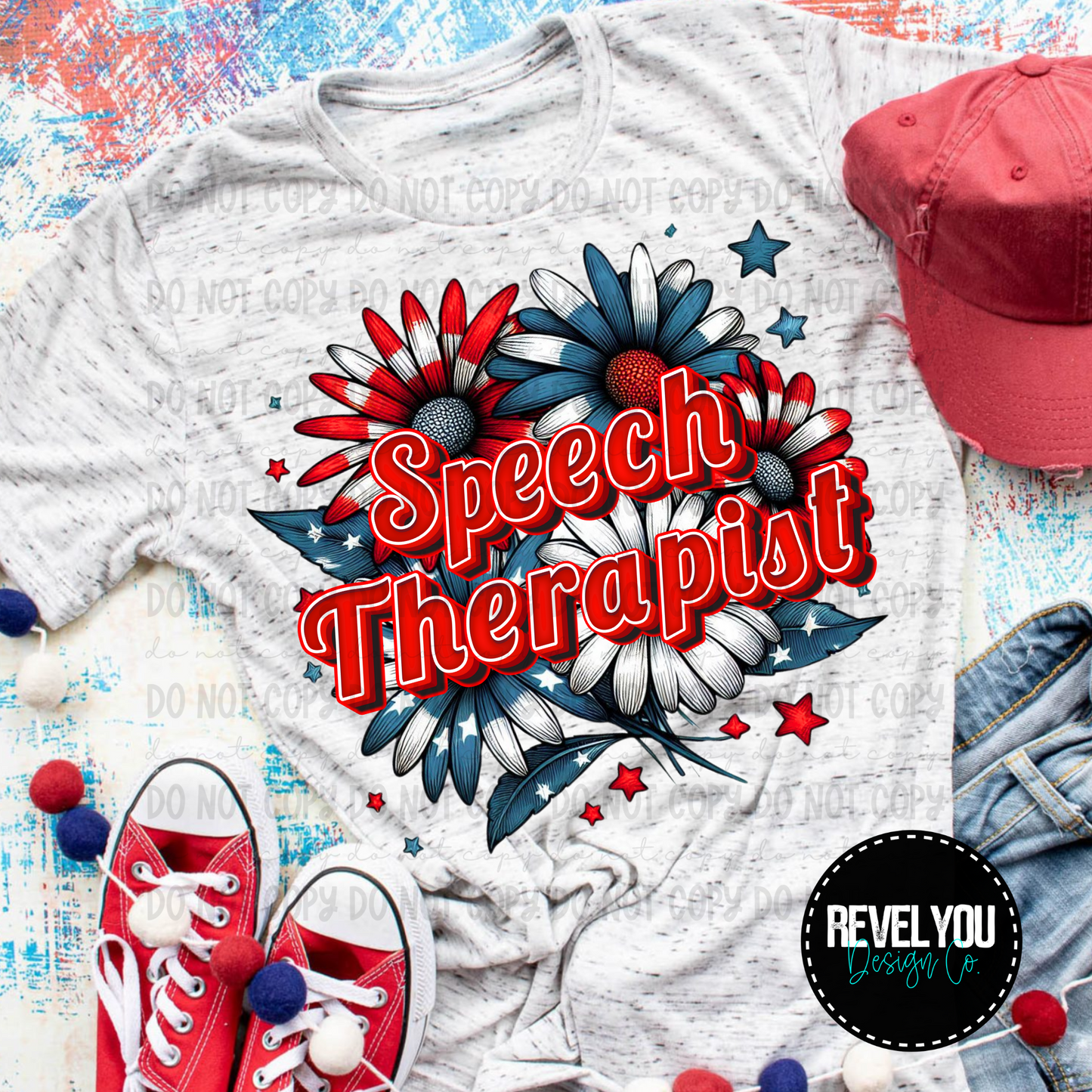 Patriotic Floral Speech Therapist - PNG