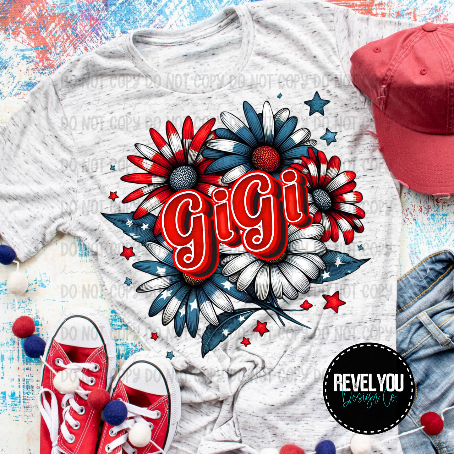 Patriotic Floral Gigi - PNG