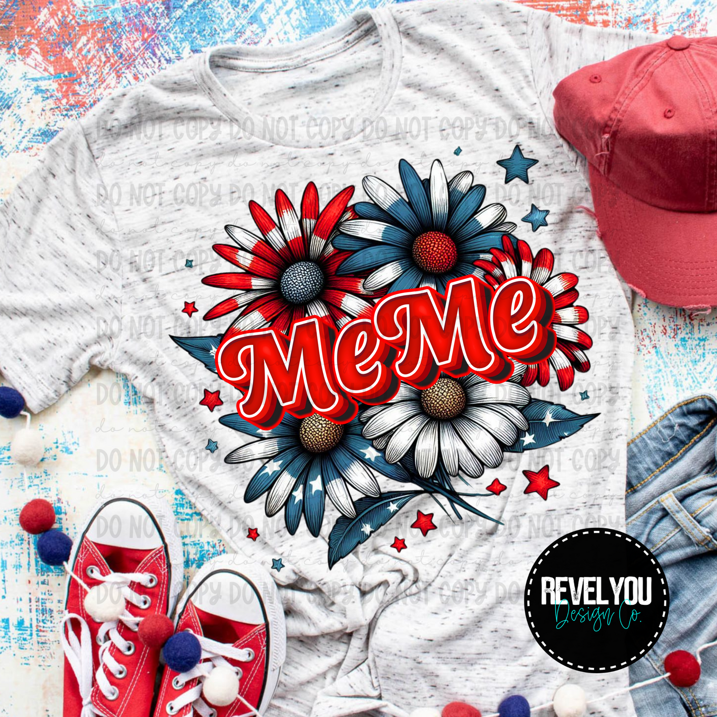 Patriotic Floral Meme - PNG