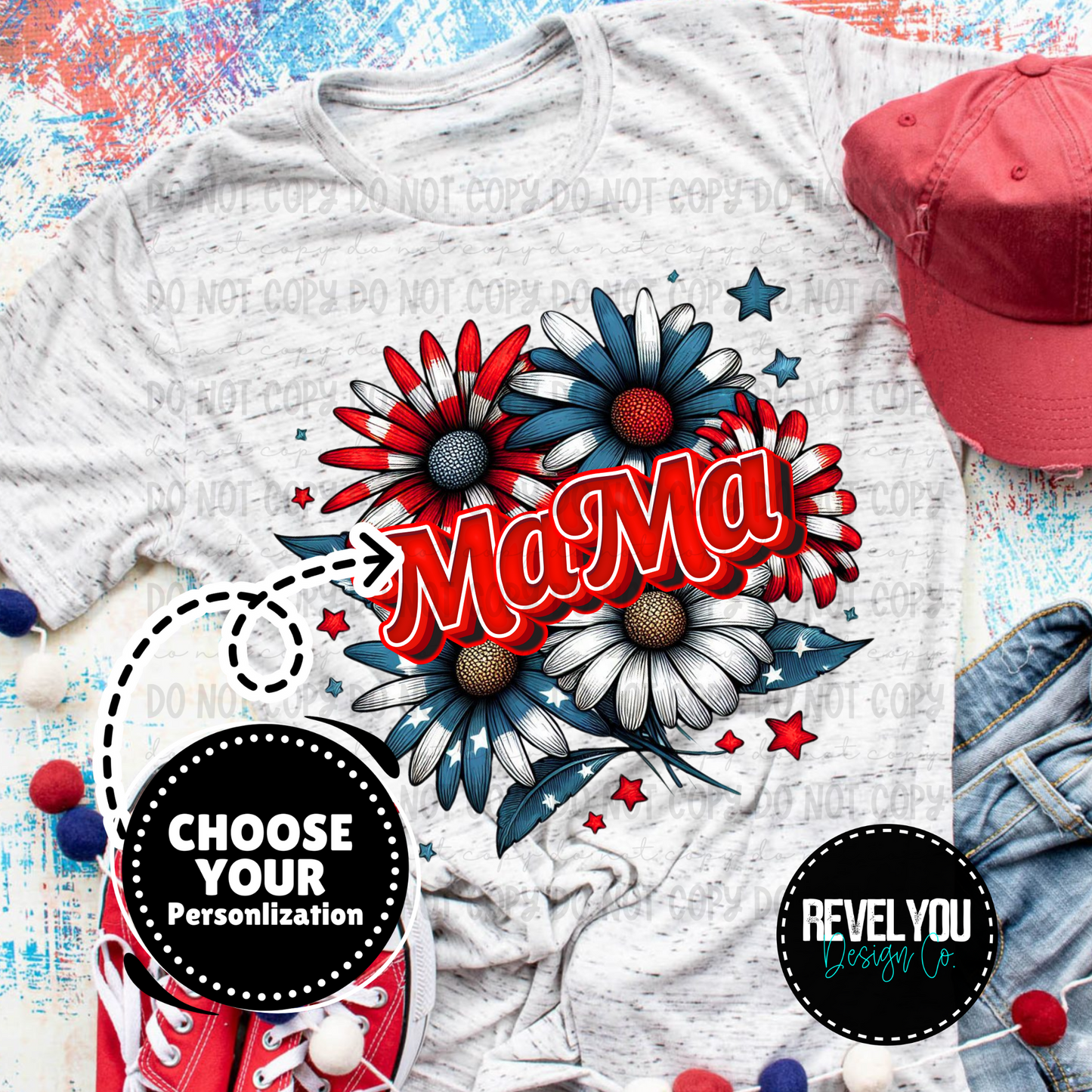 Patriotic Floral Titles - Customize Yours - PNG