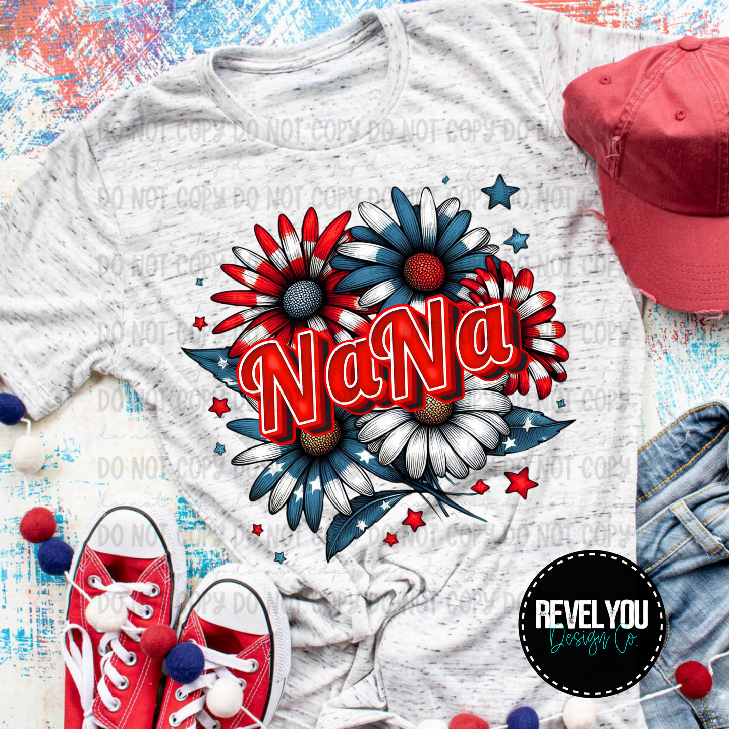 Patriotic Floral Nana - PNG