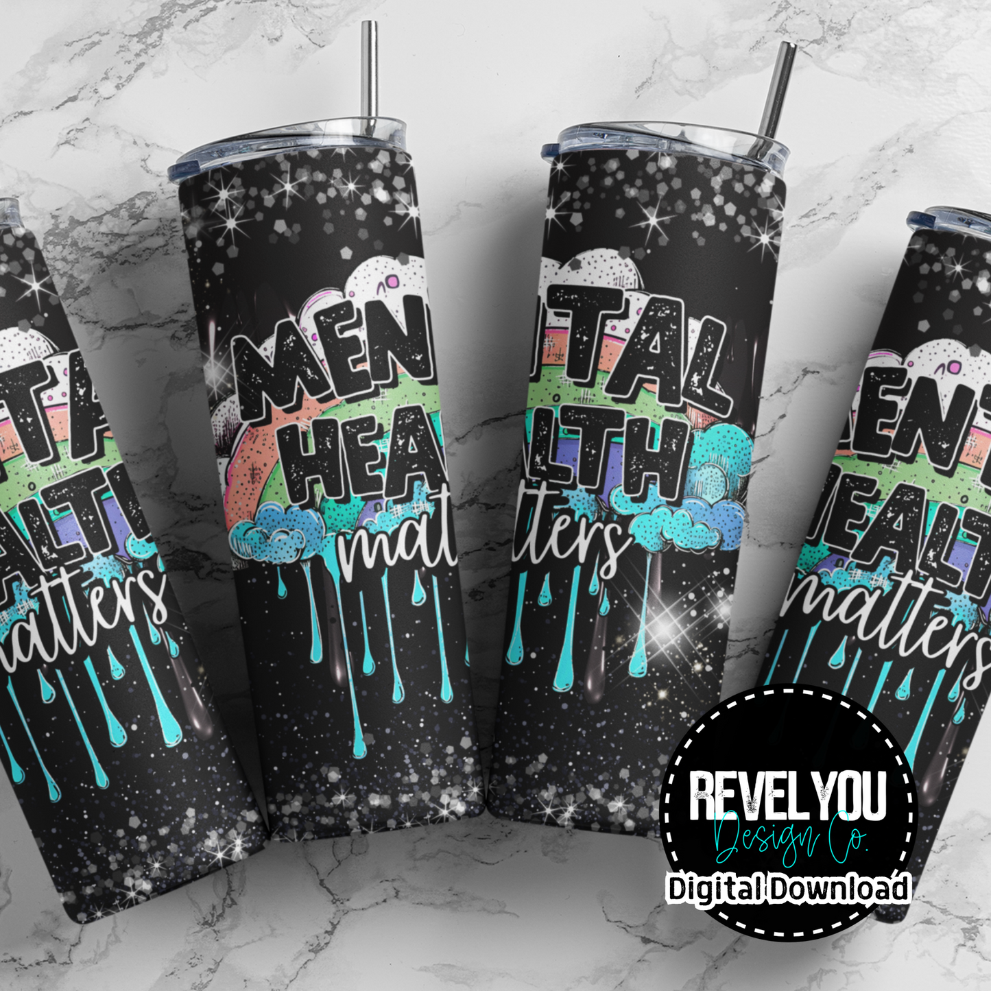 Mental Health Matters - Digital Tumbler PNG