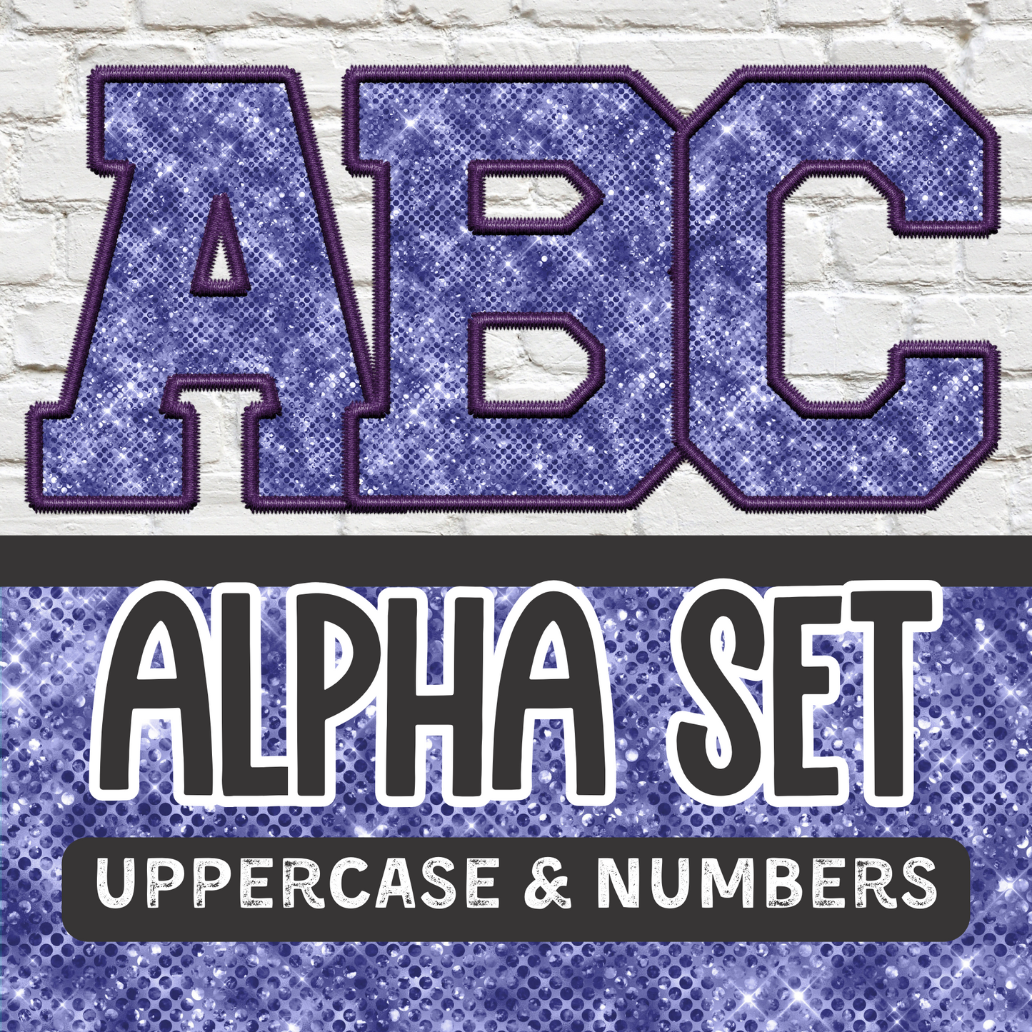 Purple Sparkle Faux Embroidery - PNG Alpha Set