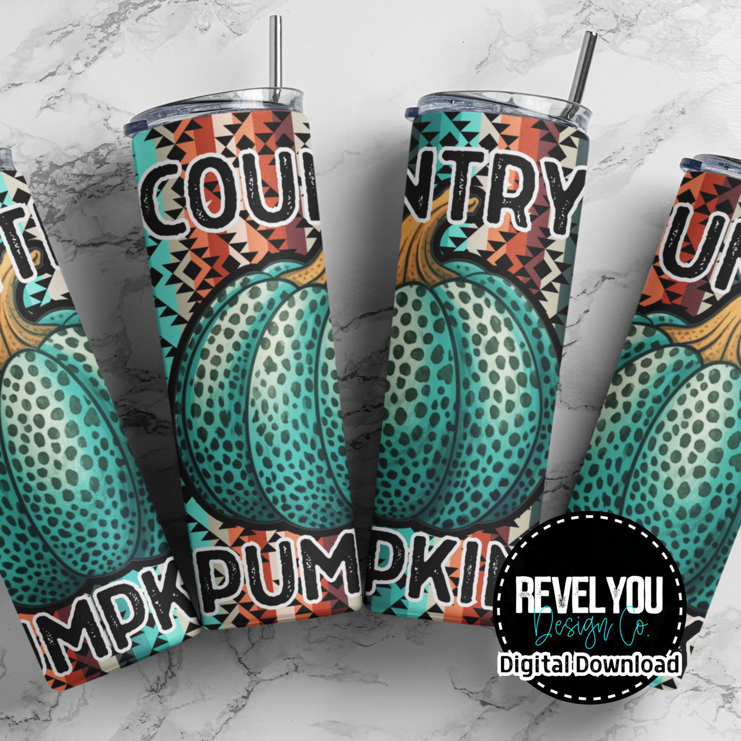 Country Pumpkin - Digital Tumbler PNG