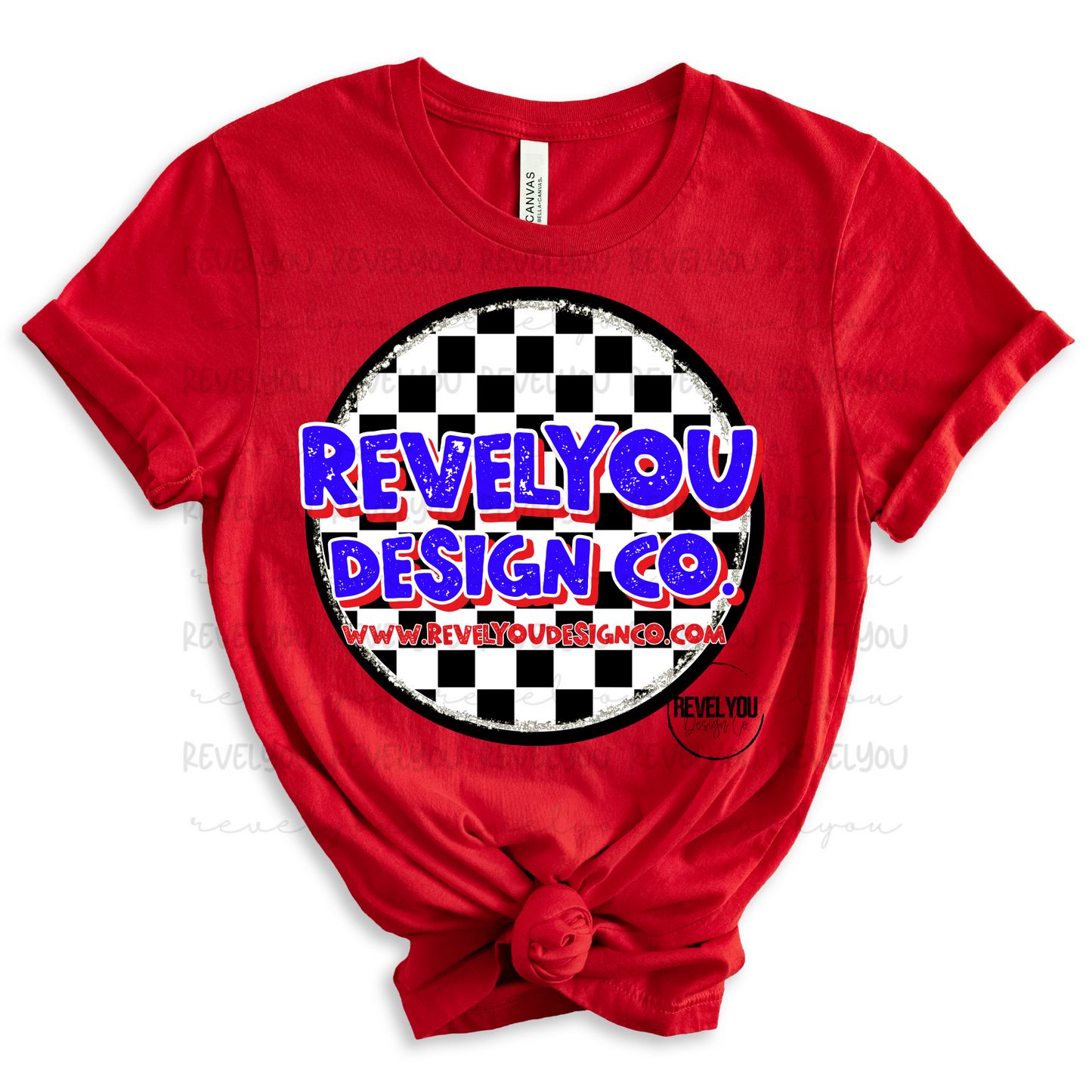 CUSTOMIZE** Checkered Patriotic Branded Logo - PNG