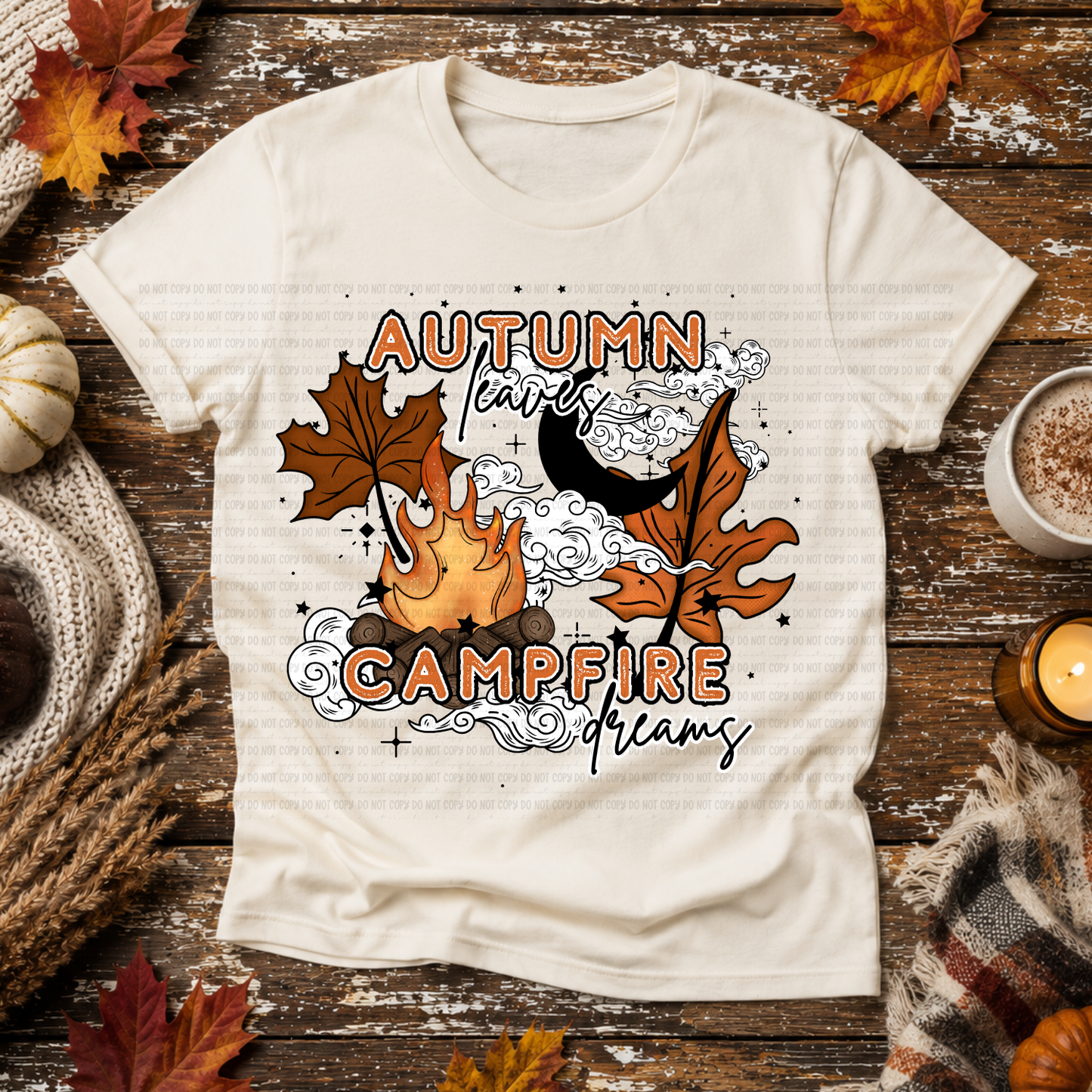 Autumn Leaves Campfire Dreams - PNG