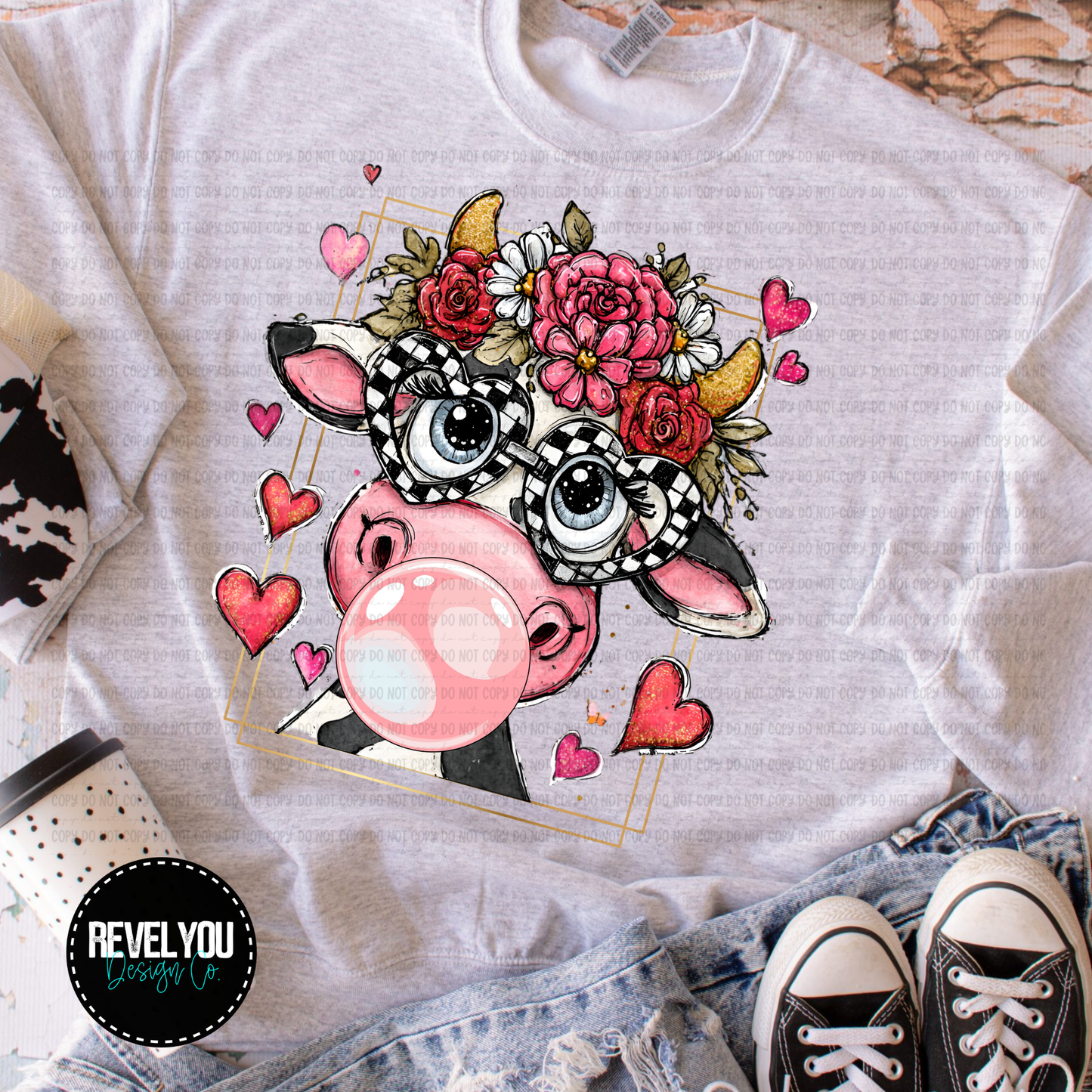 Bubblegum Valentine Cow