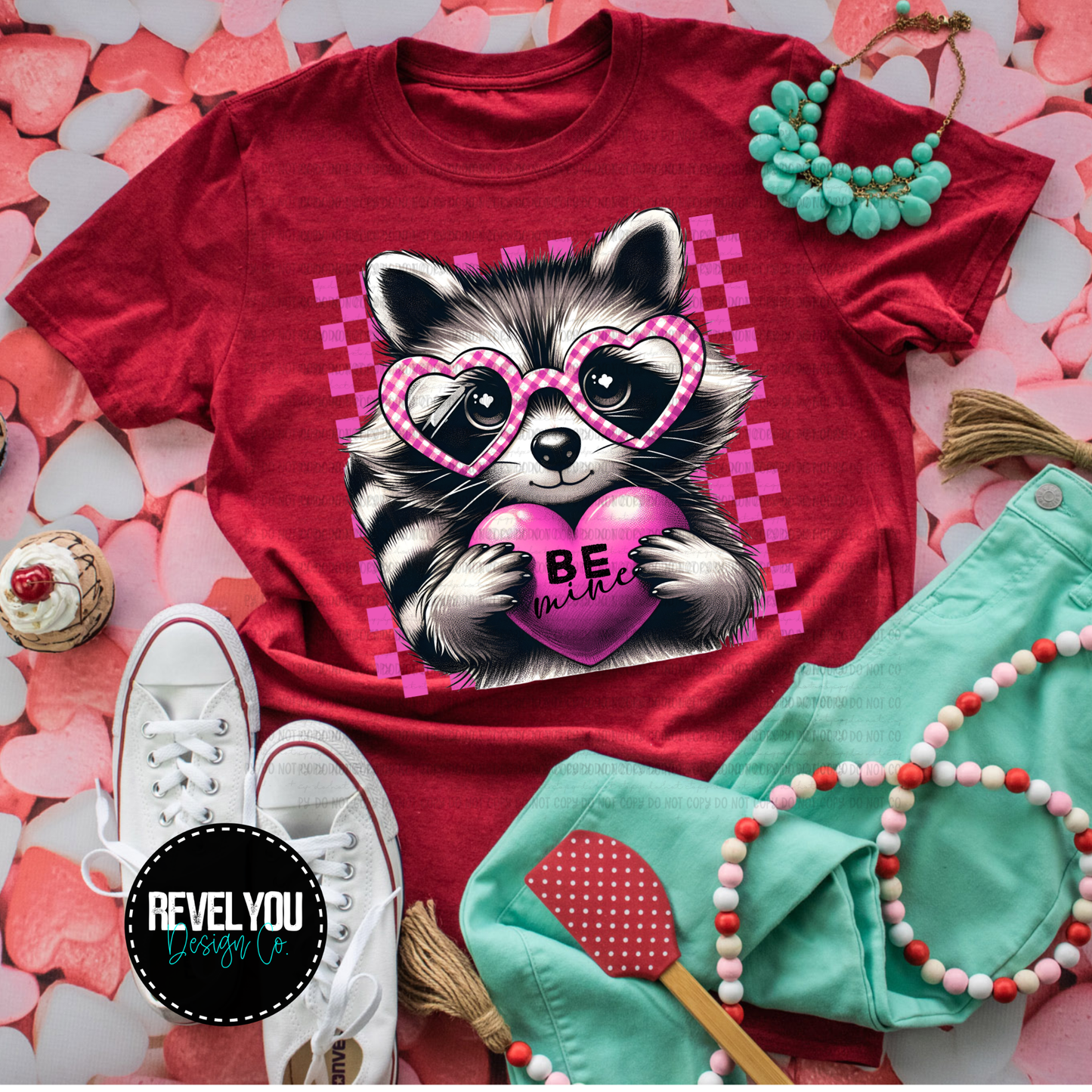 Be Mine Racoon With Heart Pink