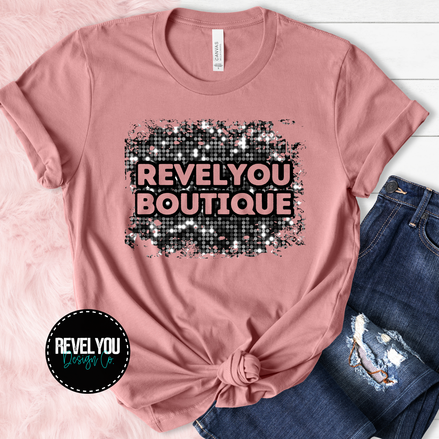 Branded Faux Sequin Branded Logo - PNG