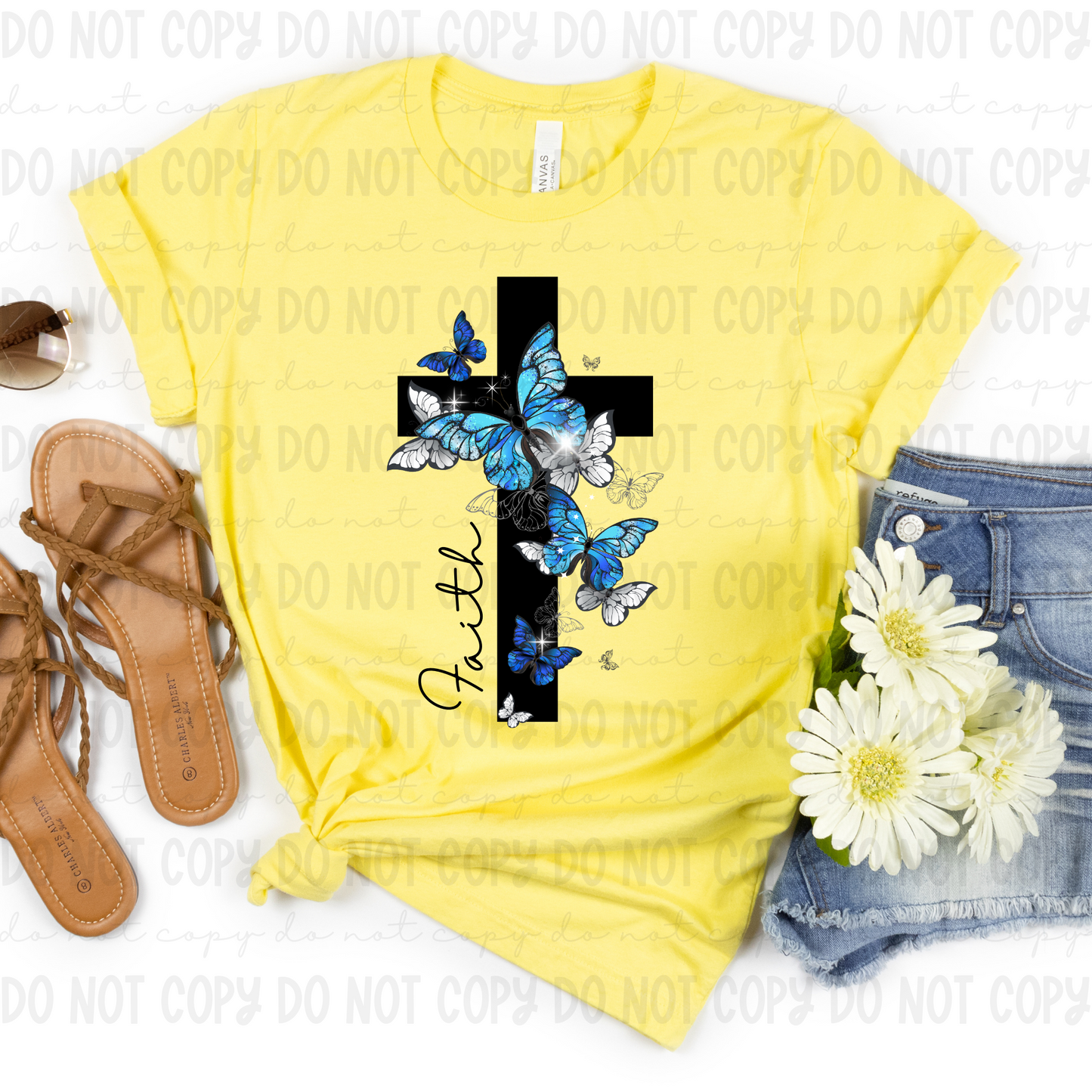 Faith Butterfly Cross - PNG