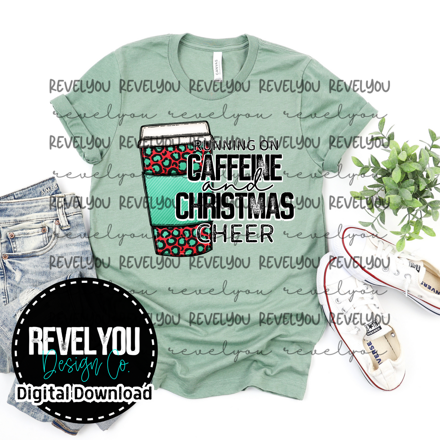 Caffeine Christmas Cheer Red Cup - PNG