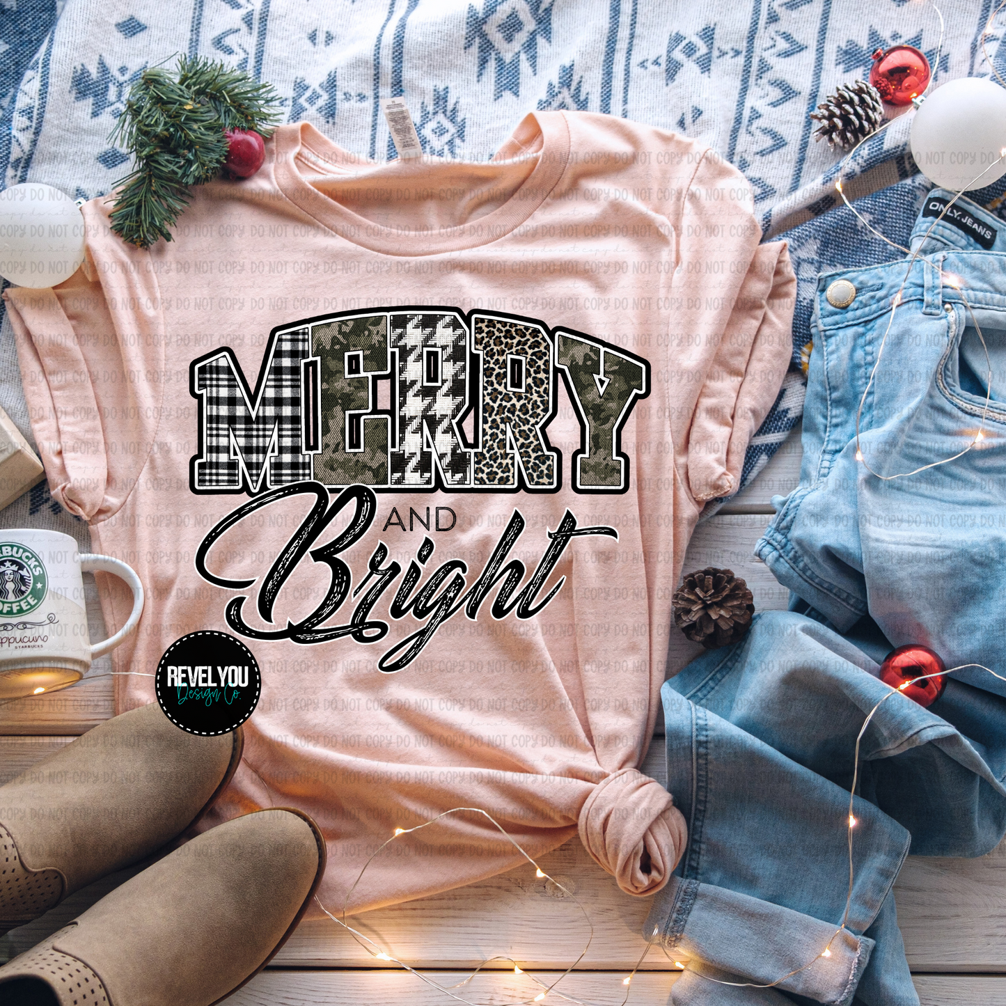 Camo Plaid Merry & Bright - PNG