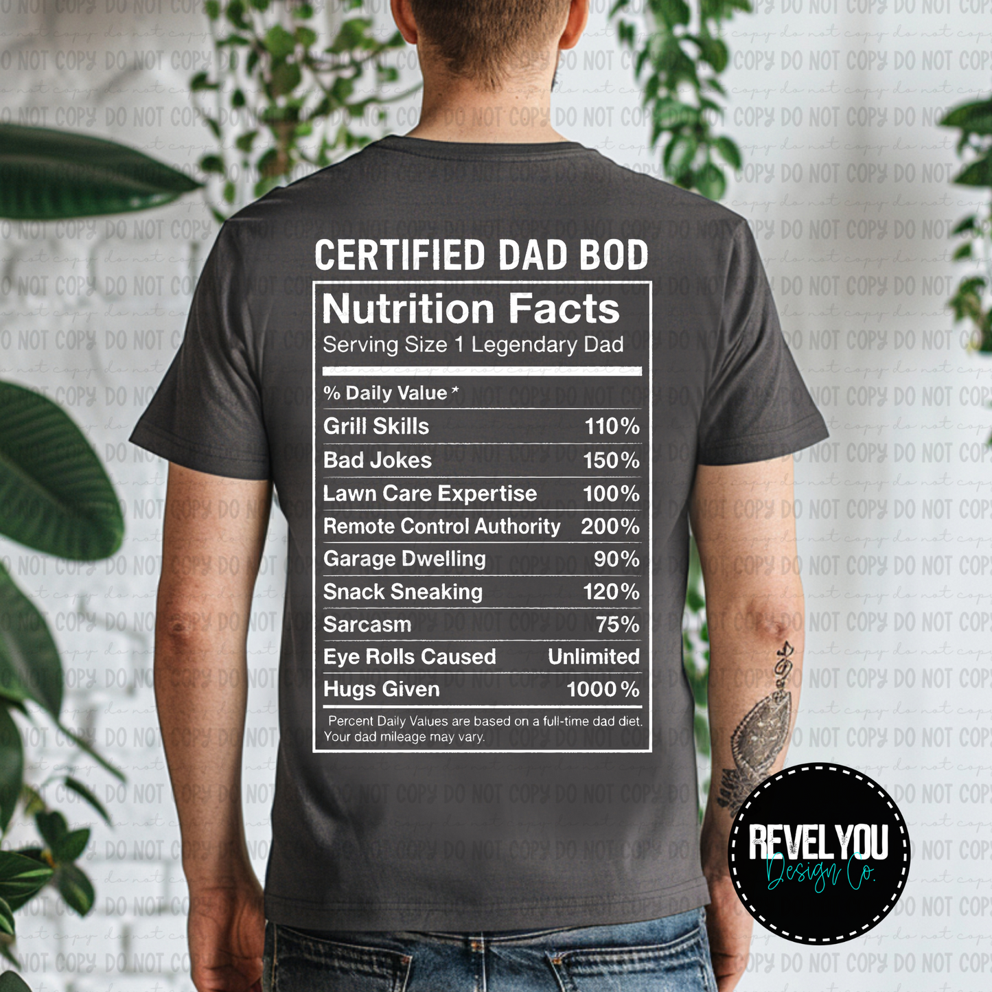 Certified Dad Bod Black/White Set - PNG