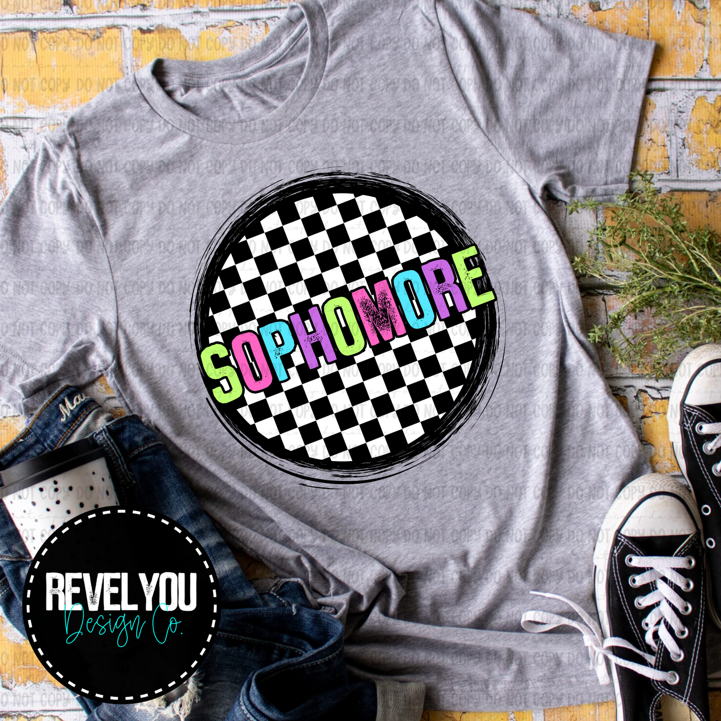 Checkered Circle Pink Sophomore - PNG