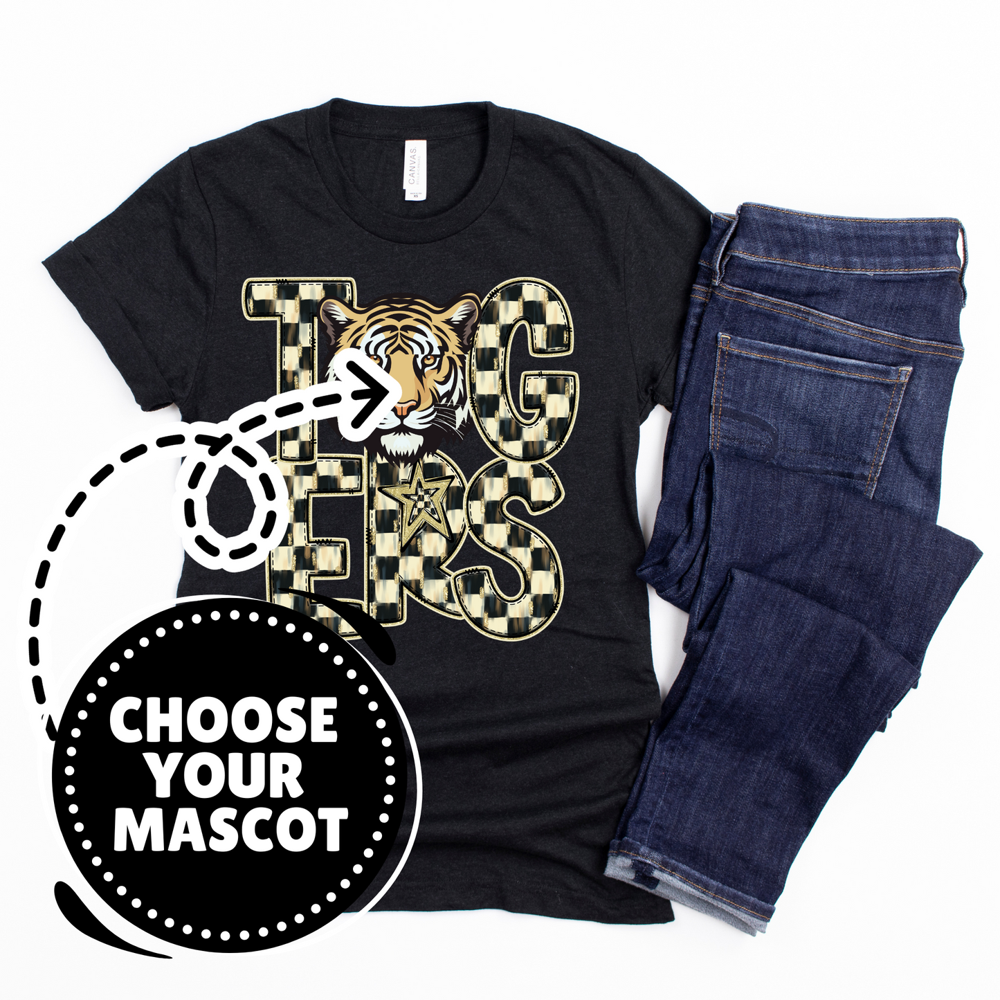 Checkered Star Mascot - Customize Yours - PNG