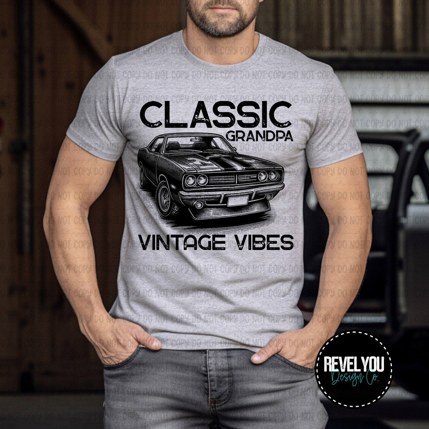 Classic Grandpa, Vintage Vibes *Black and White Files* - PNG
