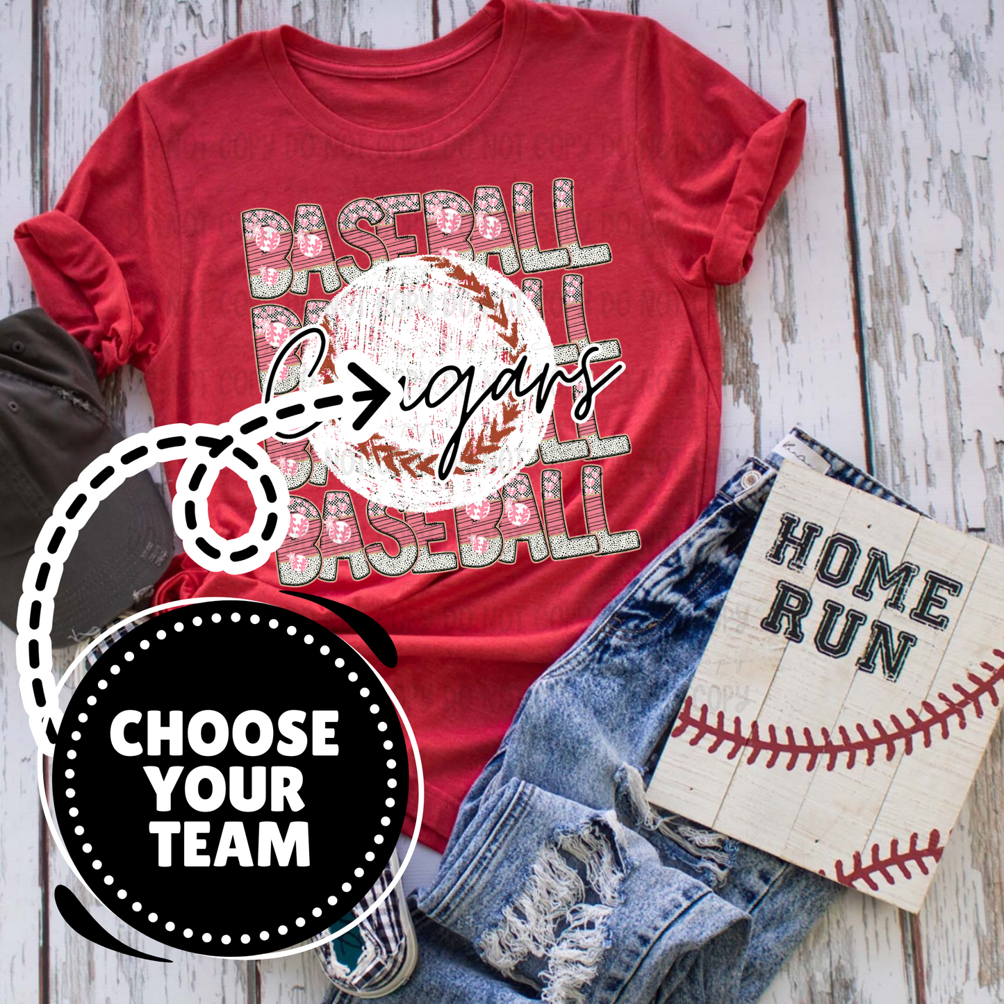 Retro Baseball Stack - Customize Yours - PNG