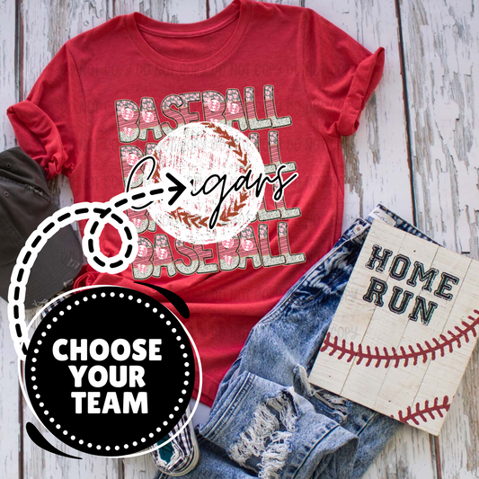 Retro Baseball Stack - Customize Yours - PNG