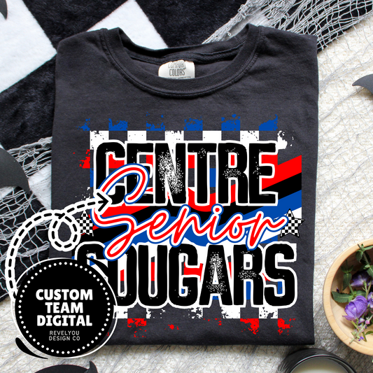 Checkered Grunge Mascot Senior - Customize Yours - PNG