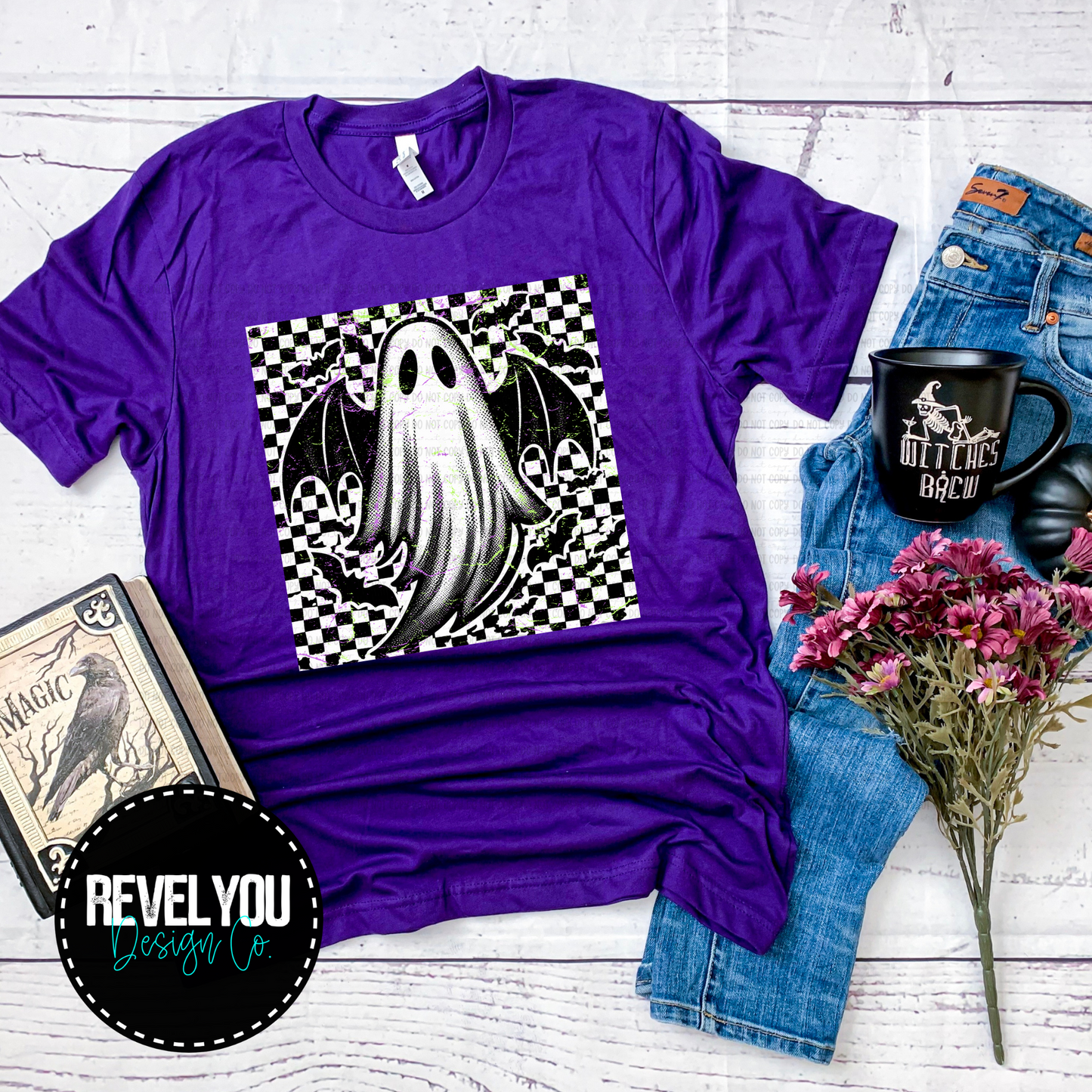 Distressed Checkered Ghostie Grunge - PNG