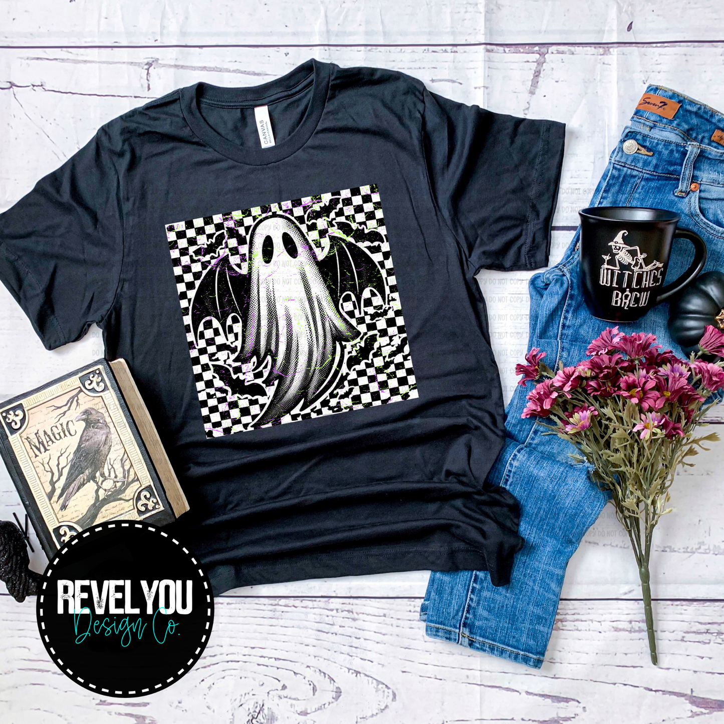 Distressed Checkered Ghostie Grunge - PNG