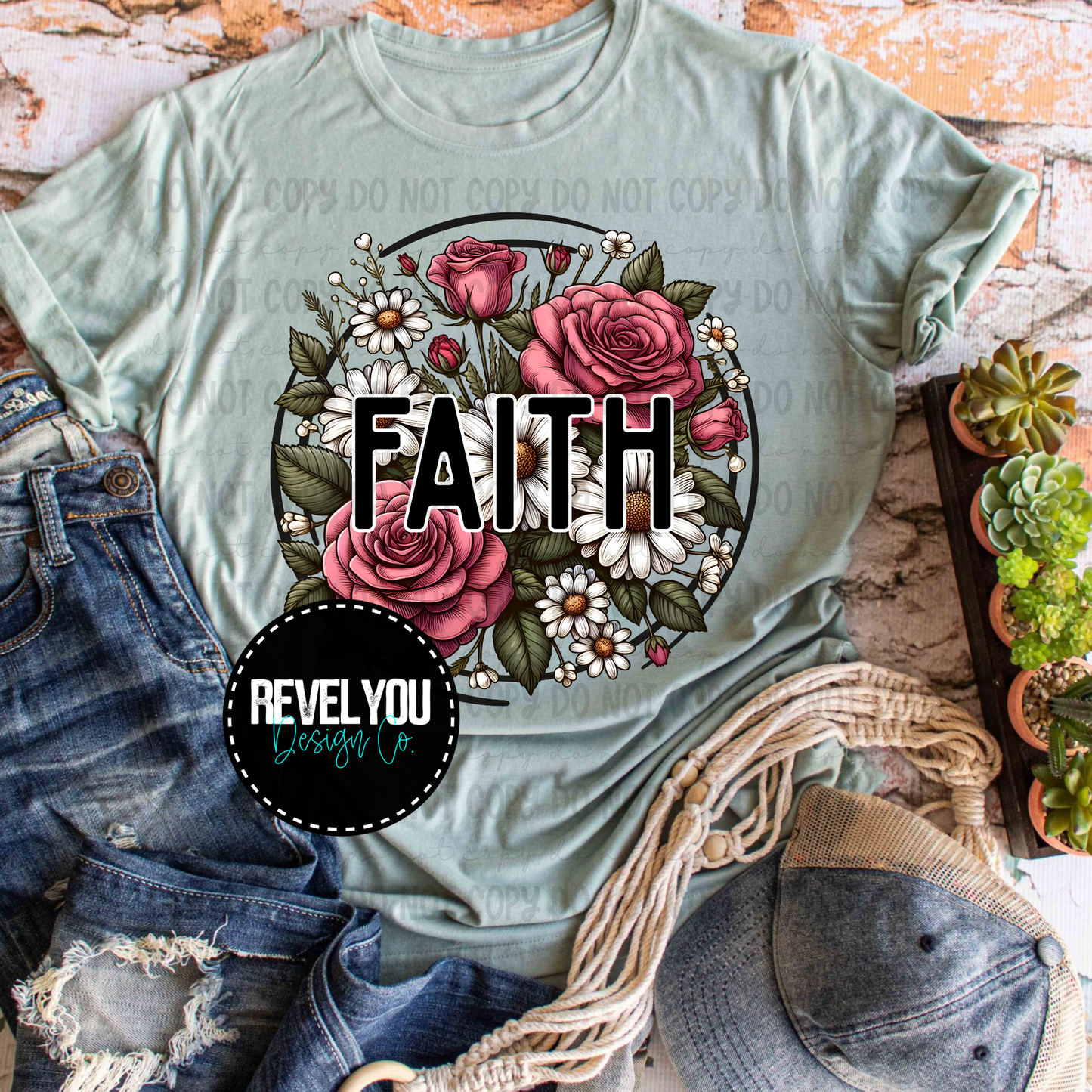 Floral Circle Faith - PNG