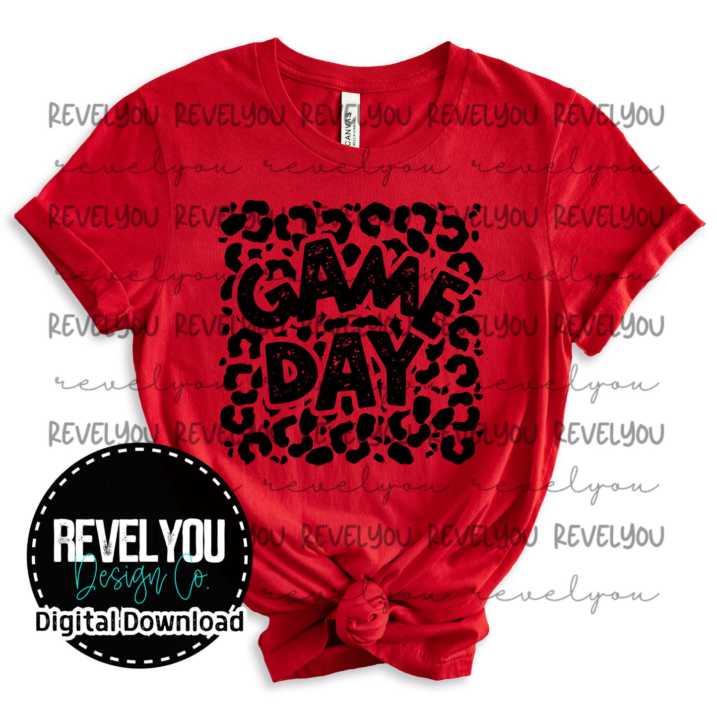 Game Day Leopard Square Black - PNG