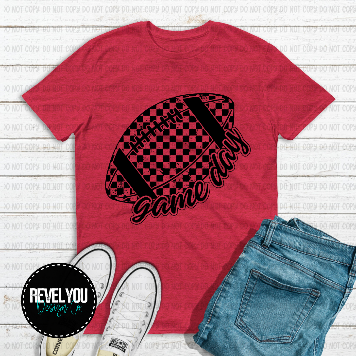 Checkered Game Day Football Black/White Set - PNG