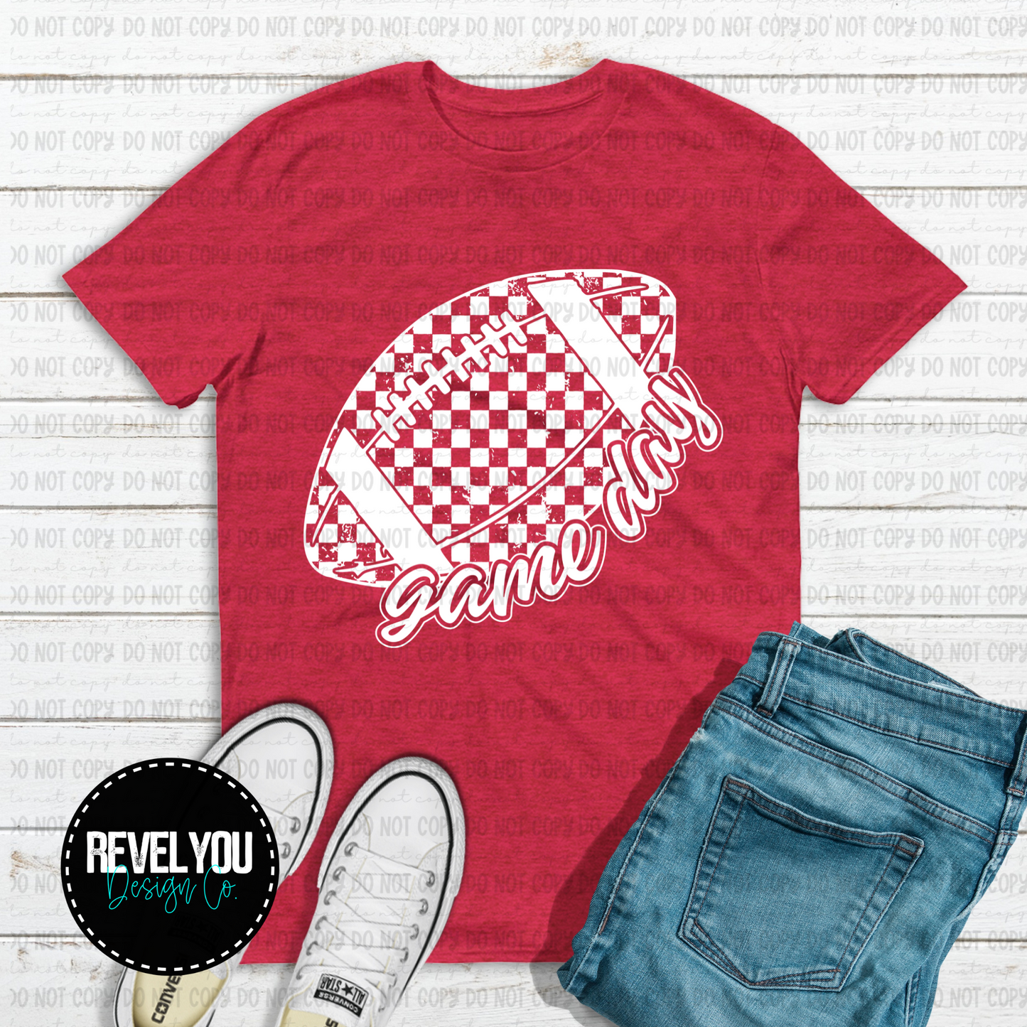 Checkered Game Day Football Black/White Set - PNG