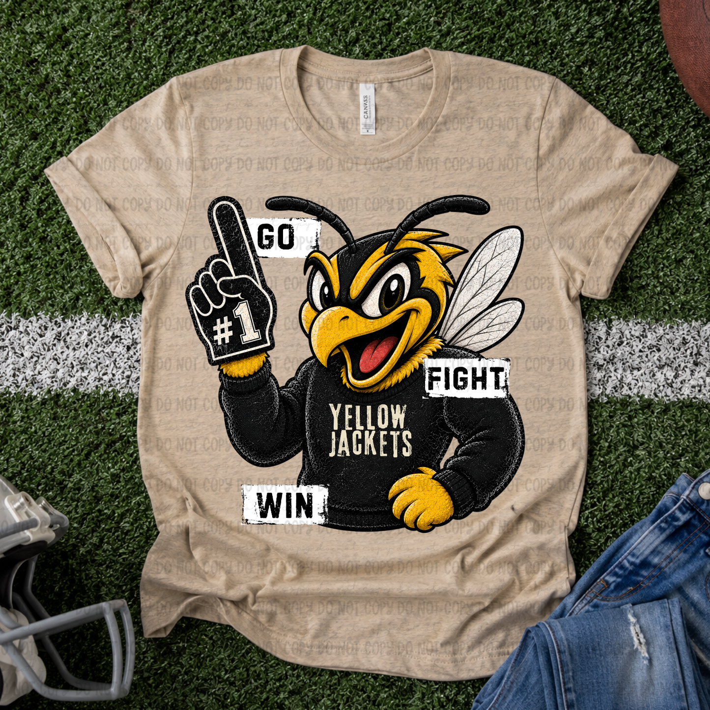 Go Fight Win Yellow Jackets - PNG