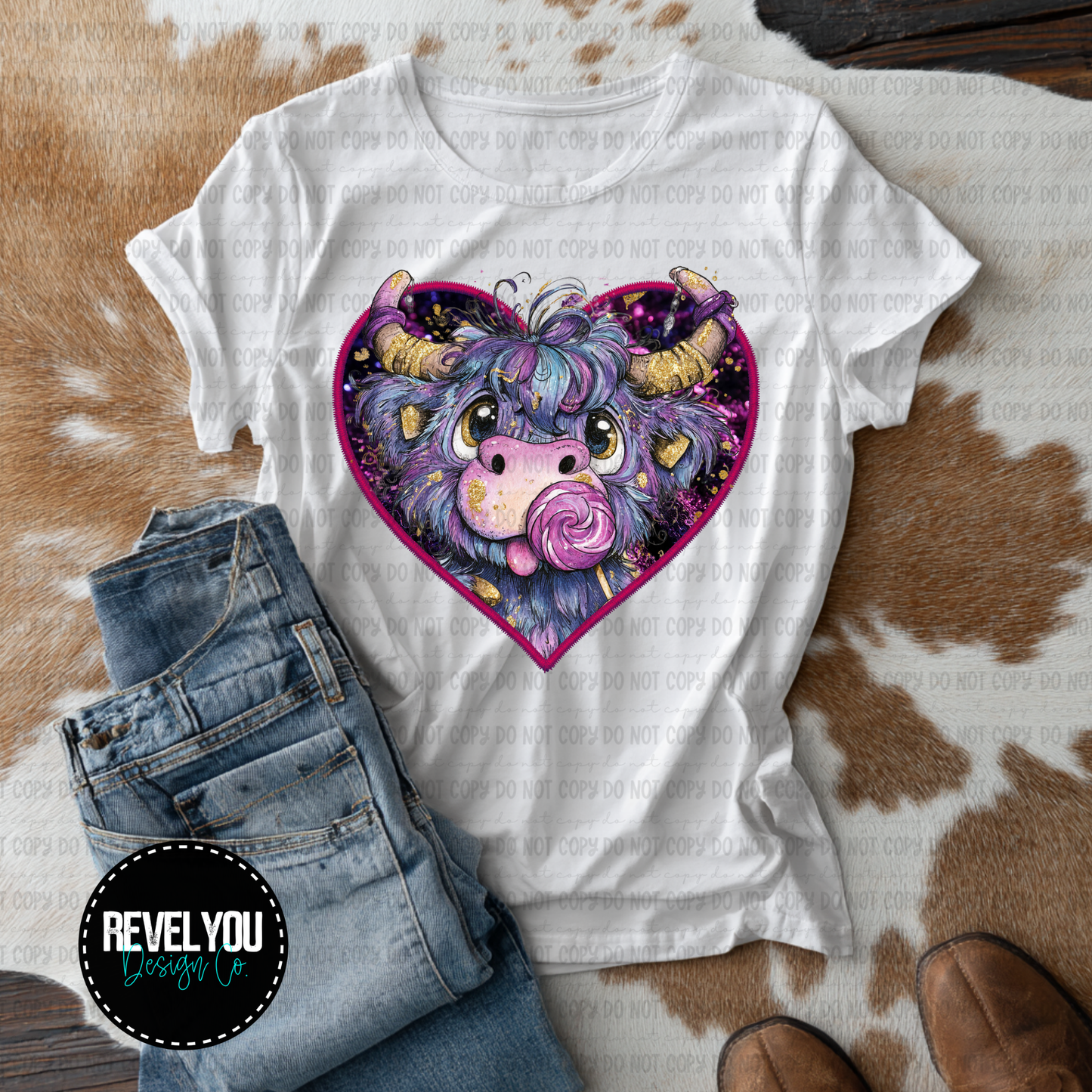 Heart Frame Whimsical Cow