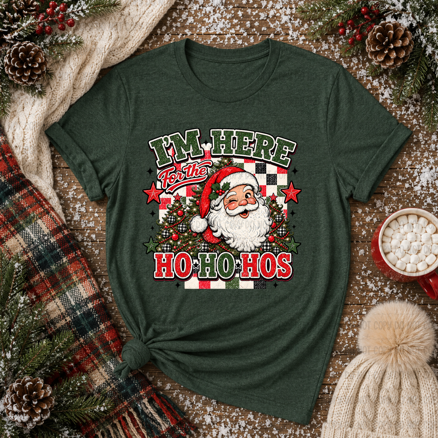 Here For The Ho Ho Hos Red - PNG