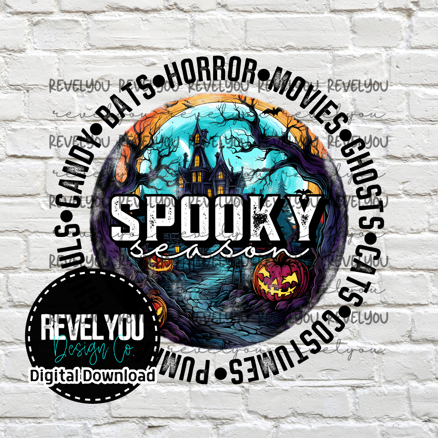 Spooky Season Circle - PNG