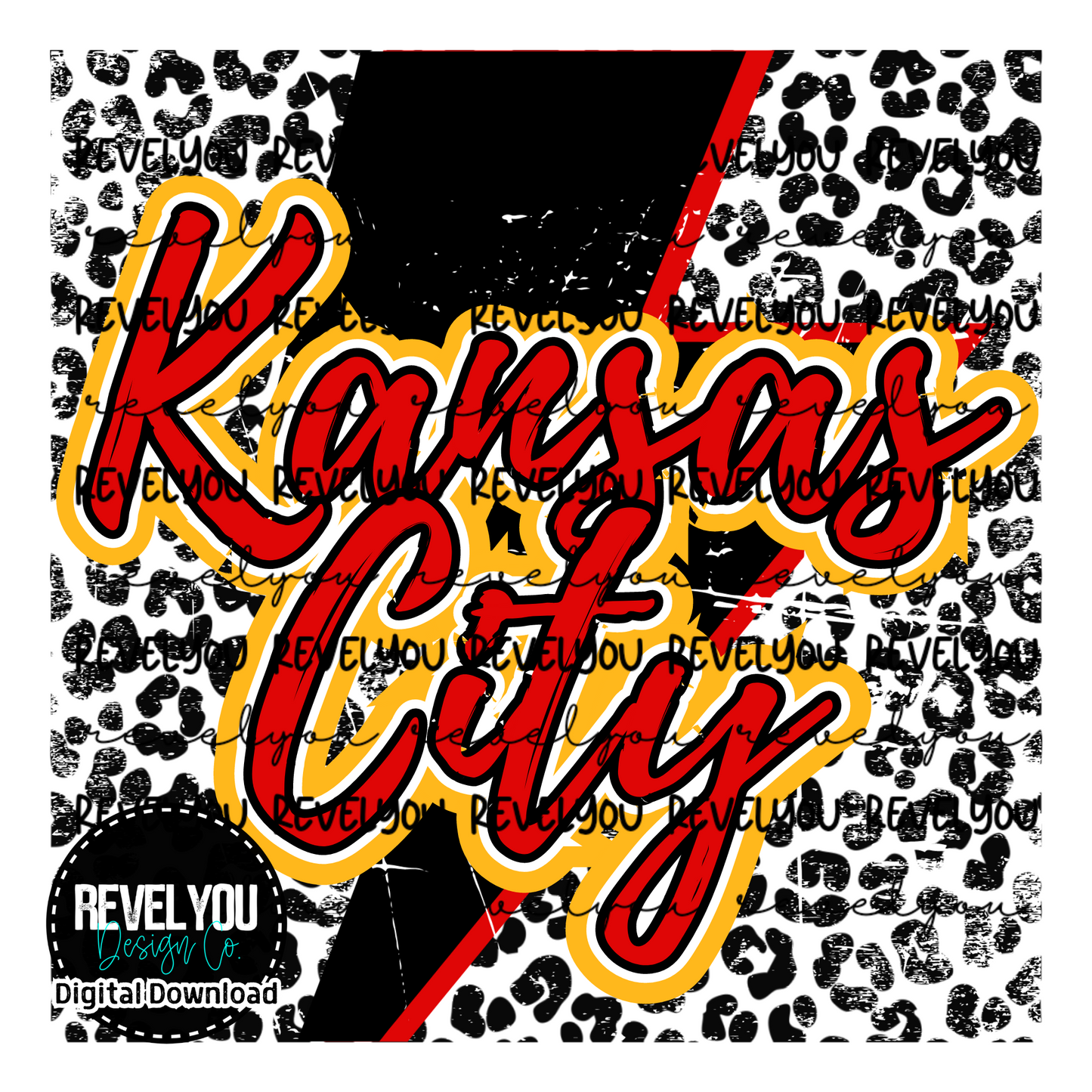 KC Leopard Bolt Red - PNG