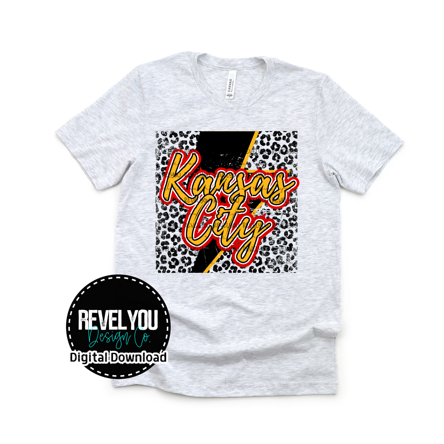 KC Leopard Bolt Yellow - PNG