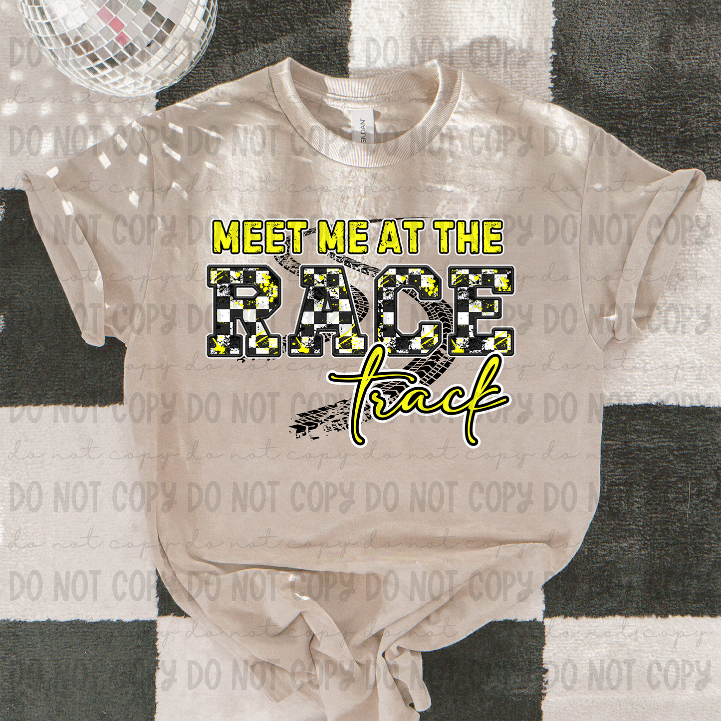 Meet Me At The Race Track Yellow - PNG