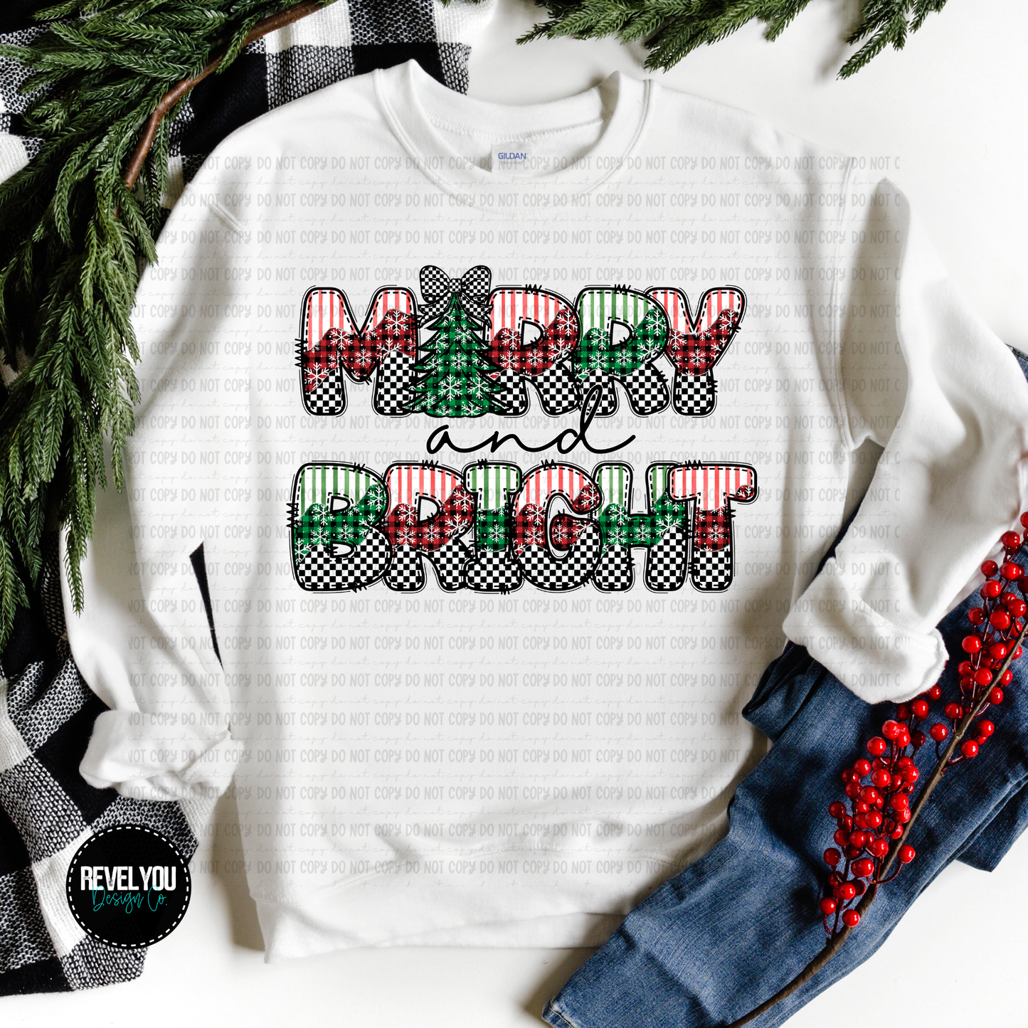 Merry And Bright Snow Plaid - PNG
