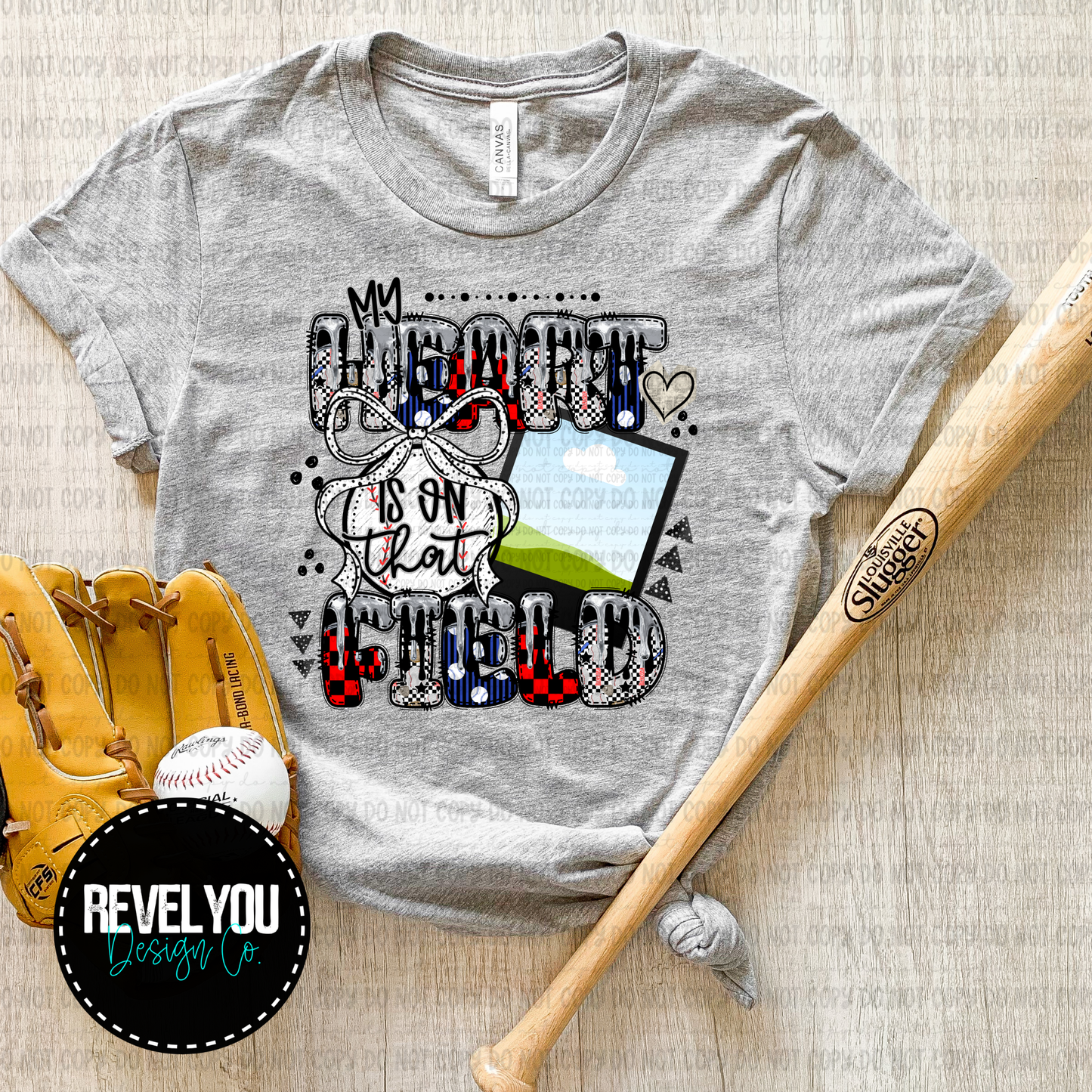 My Heart Is On That Field Baseball Bow - Customize Your Photo - PNG