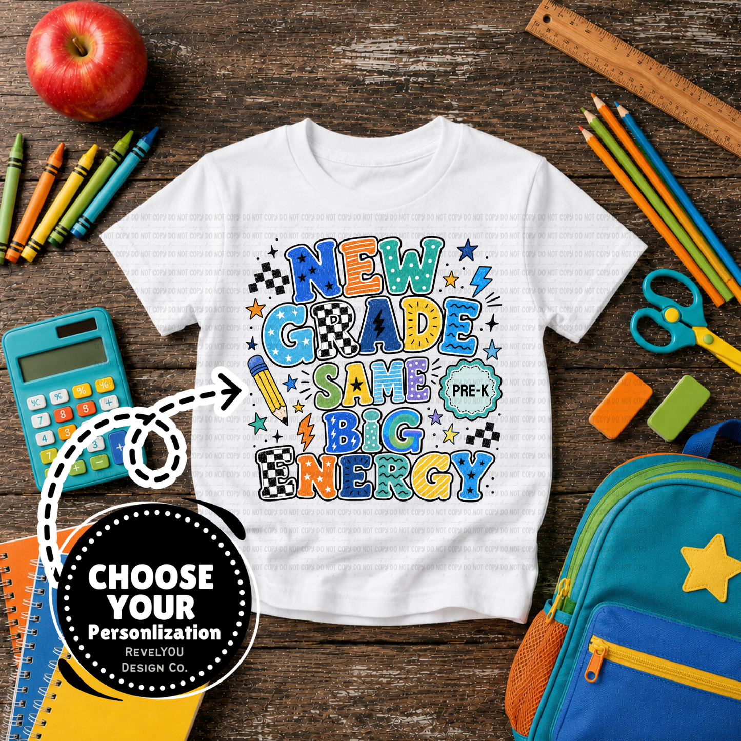 New Grade, Same Energy Blue - Customize Yours - PNG