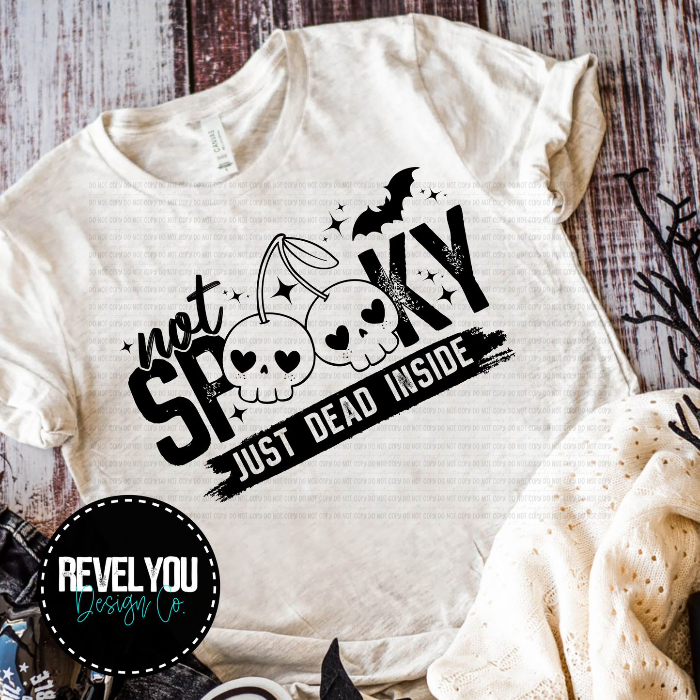 Not Spooky Just Dead Inside Black/White Set - PNG