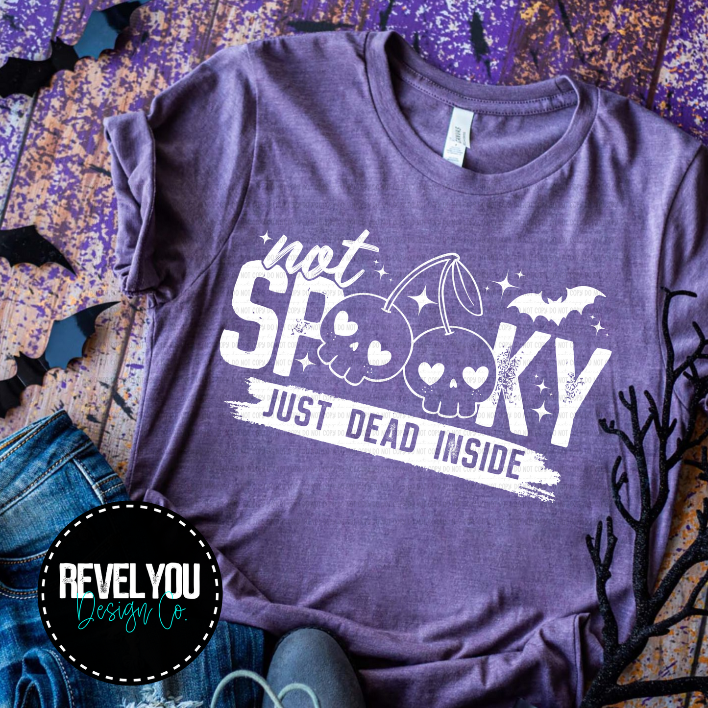 Not Spooky Just Dead Inside Black/White Set - PNG