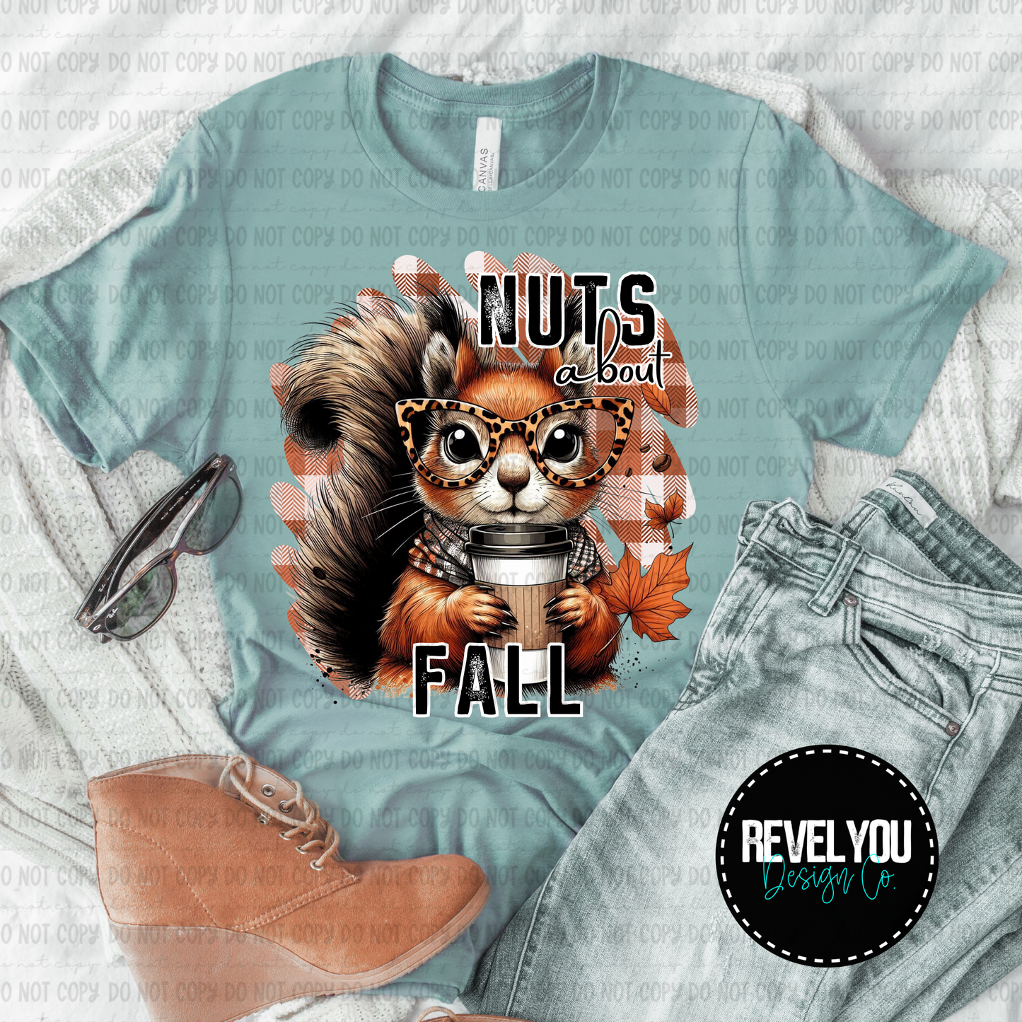 Nuts About Fall Plaid - PNG